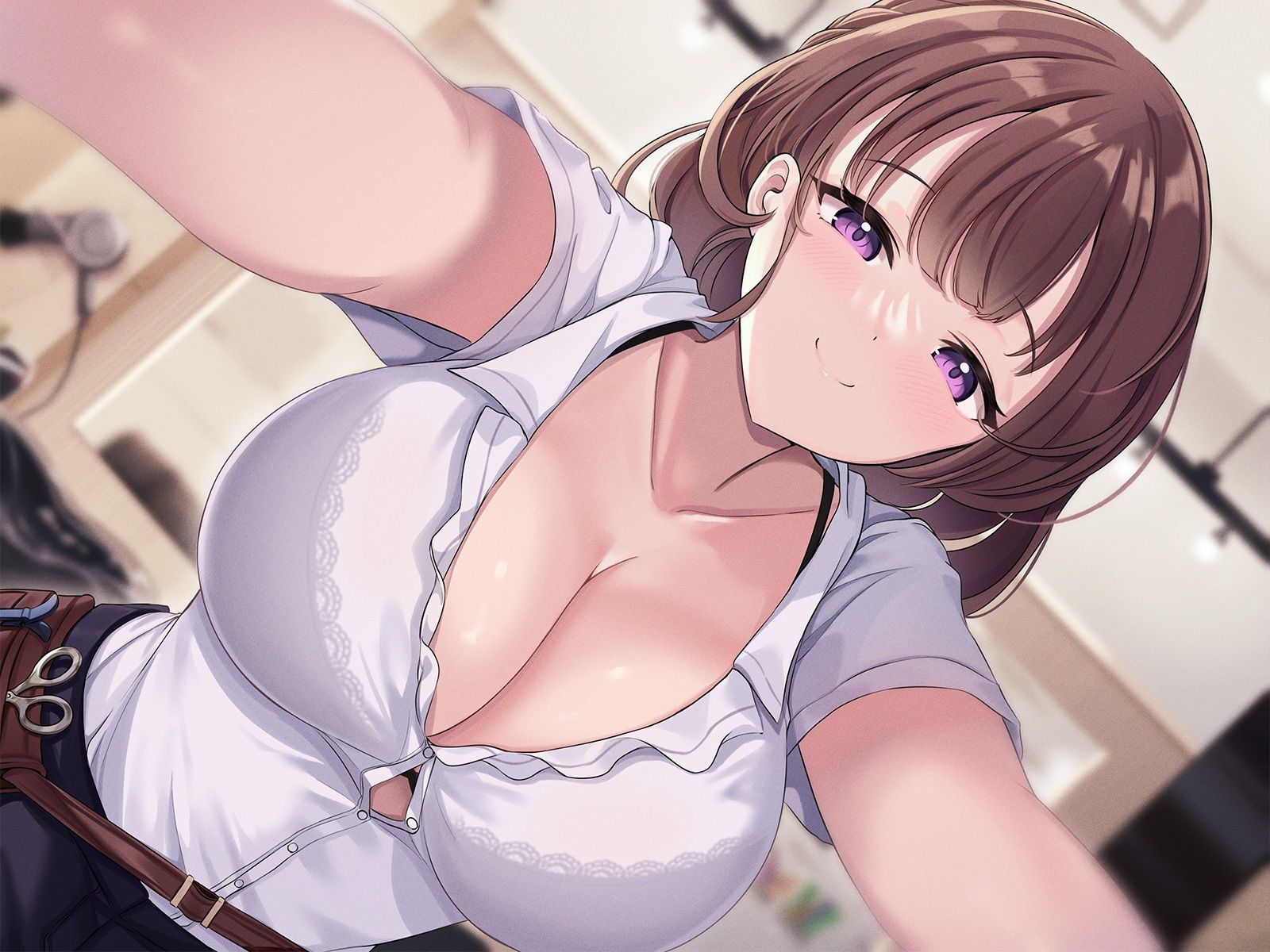 サンプル画像3:耳元密着美容室〜爆乳当たっても勃ててはイケないトロ泡アフターサービス〜(うこんちゃん☆かんぱにぃ) [d_343784]