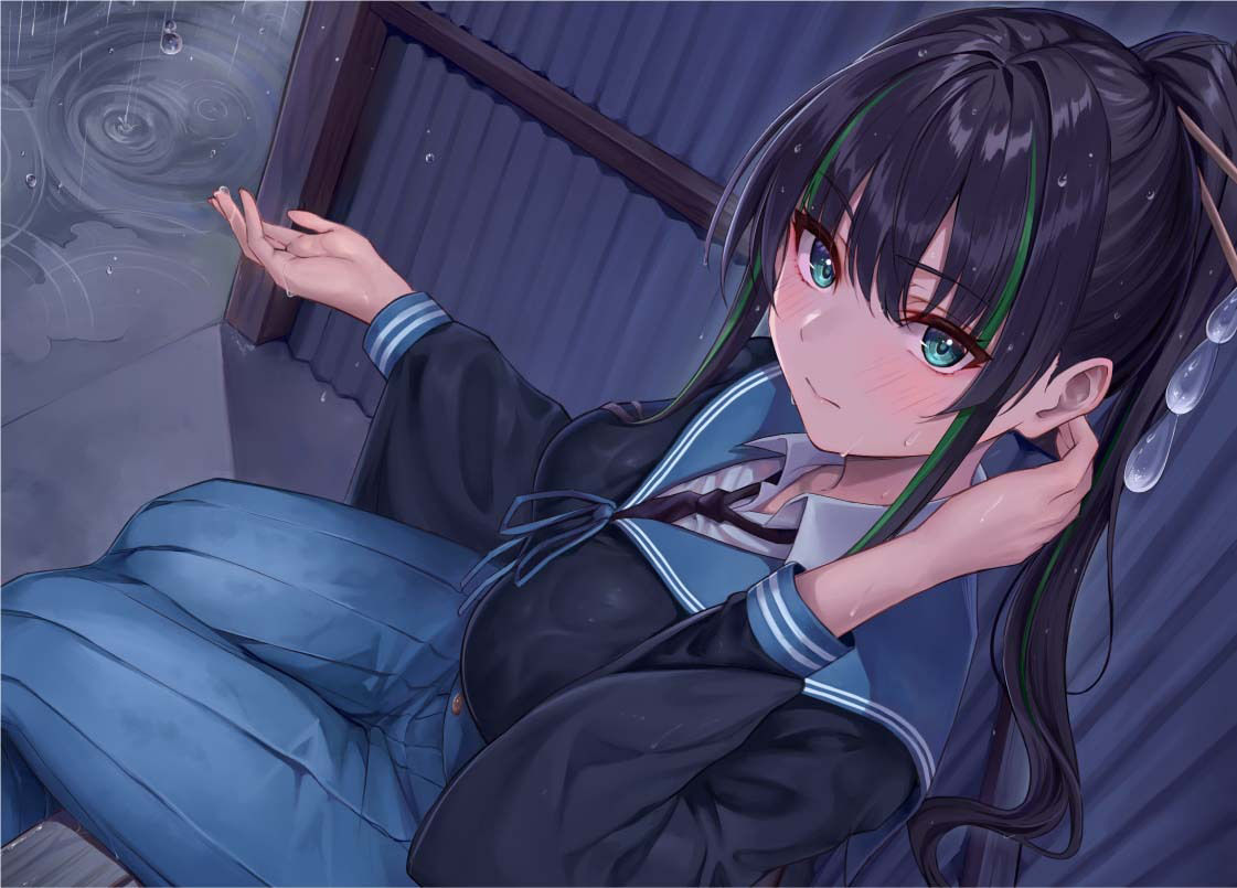 サンプル画像1:先輩彼女時上しずくの雨宿り耳元囁き密着えっち【フォーリーサウンド】(テグラユウキ) [d_345758]