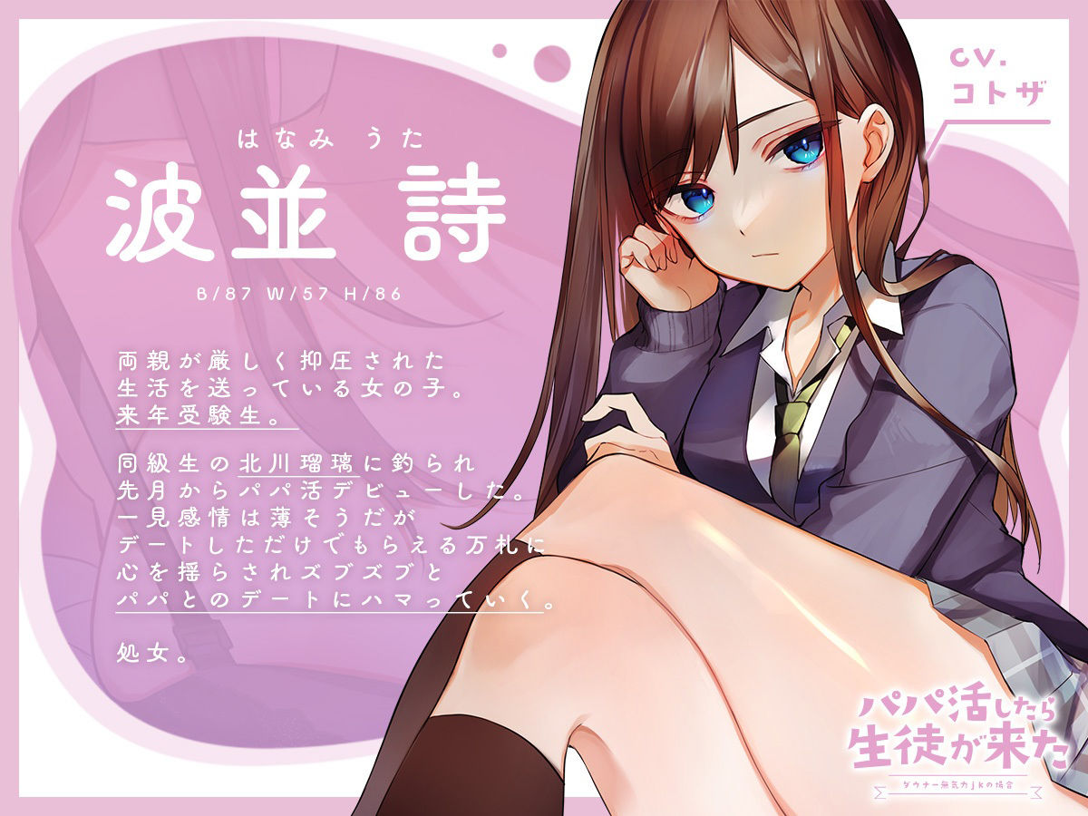 サンプル画像2:【フォーリーサウンド】パパ活したら生徒が来た 〜ダウナー無気力jkの場合〜(アンテロス) [d_346892]