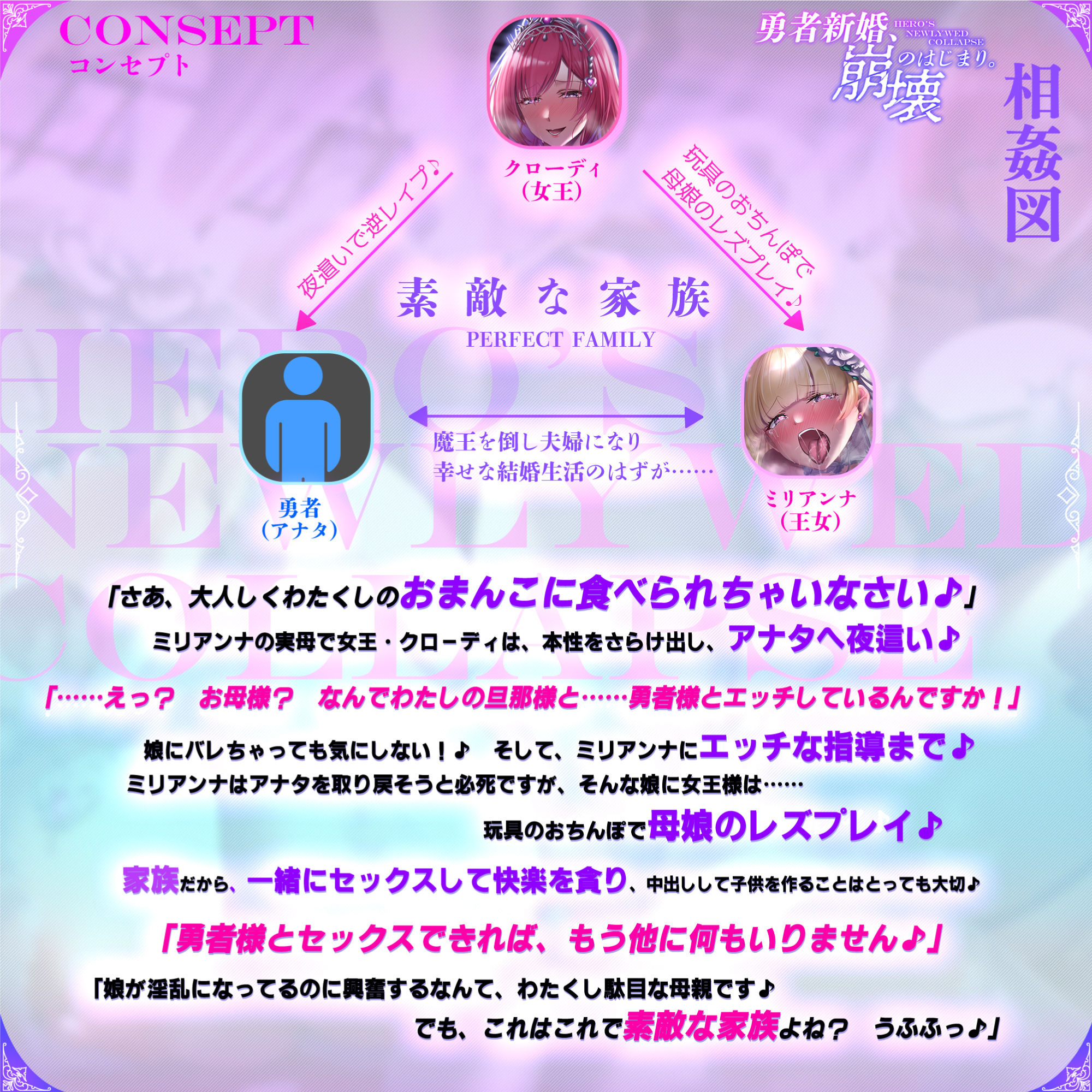 サンプル画像2:勇者新婚、崩壊のはじまり。 〜結婚した日にプリンセスの母親に逆レ●プ→母娘ハーレムセックス〜【堕ち部★LACKプレミアムシリーズ】(生ハメ堕ち部★LACK) [d_347458]