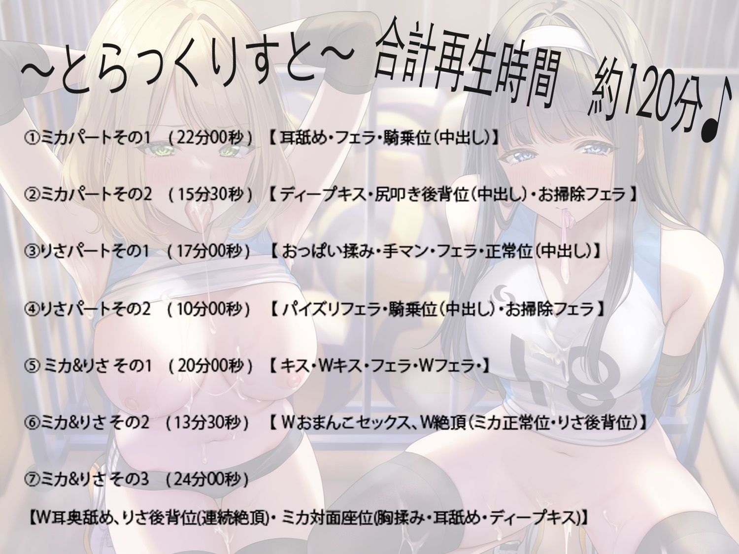サンプル画像6:【常識改変催●♪】インモラル部活指導〜2人まとめて常識改変ご奉仕指南〜【 前振りなし！ずっと濃厚プレイ♪快楽落ち】［ CV 涼花みなせ/御子柴泉・約120分！！ ］(拘束少女図鑑) [d_348970]