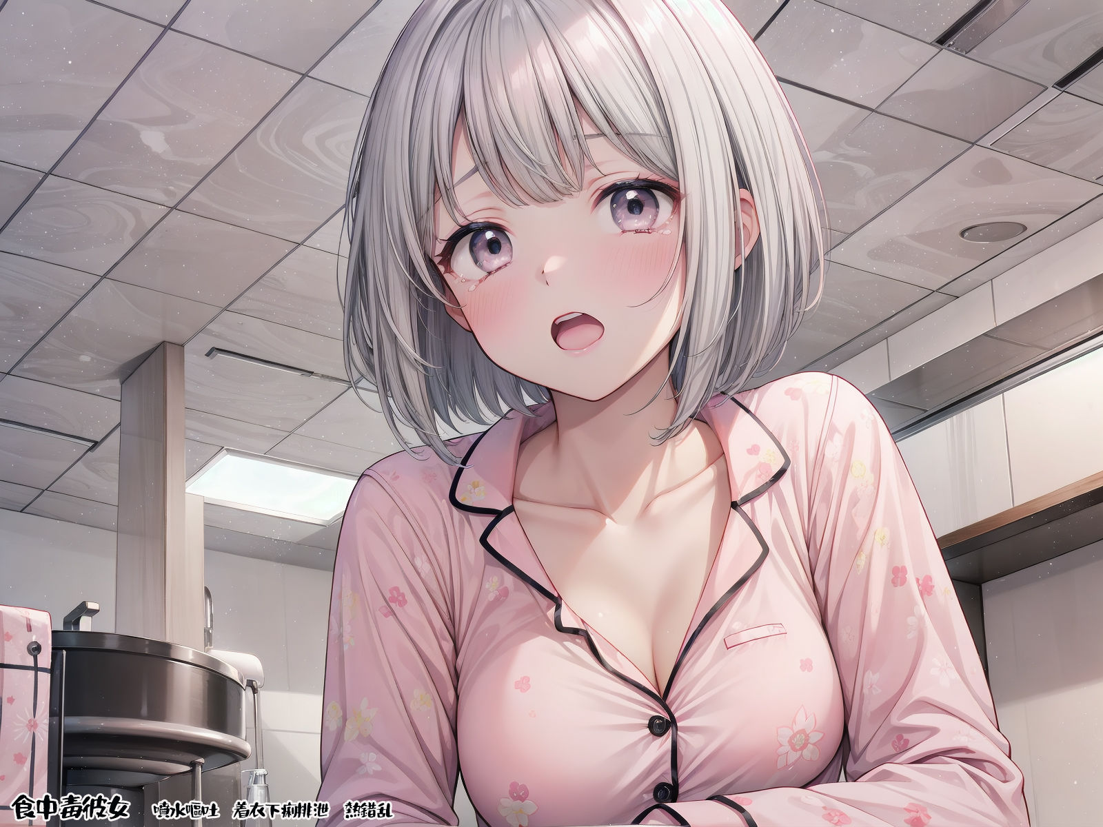 サンプル画像2:食中毒彼女 噴水嘔吐 着衣下痢排泄 熱錯乱(三毛猫BOX) [d_349845]