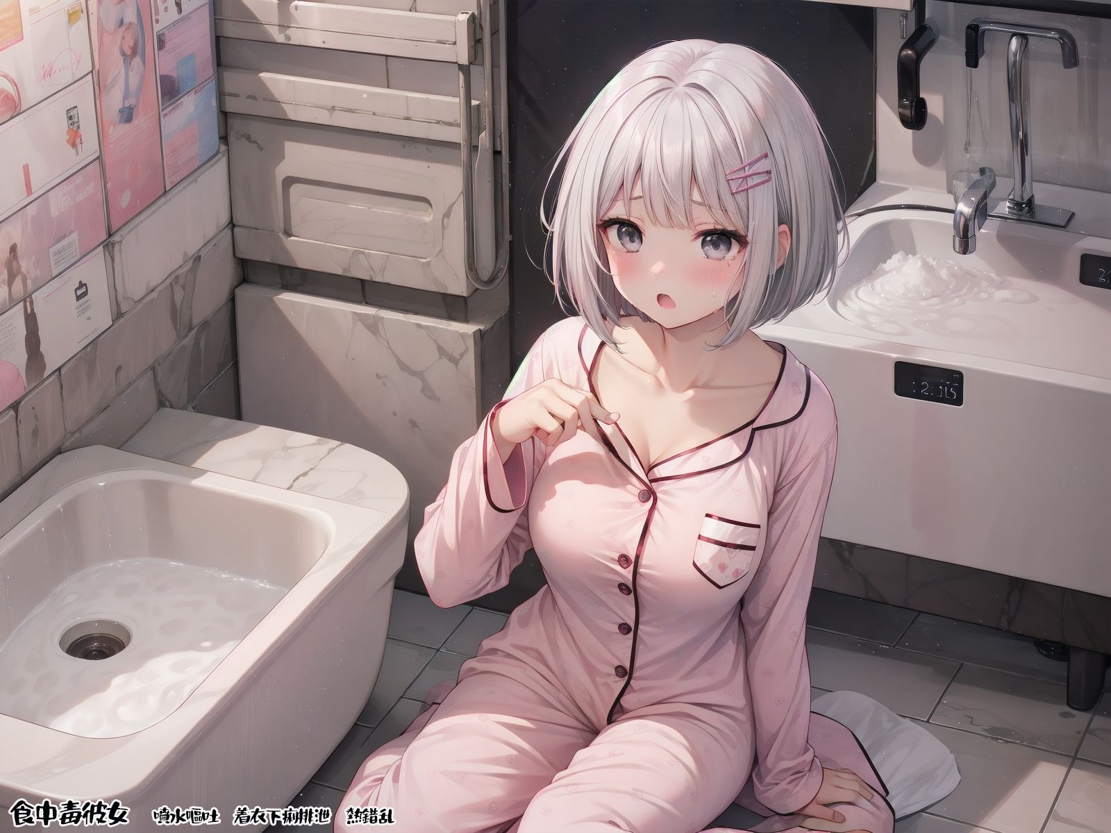 サンプル画像4:食中毒彼女 噴水嘔吐 着衣下痢排泄 熱錯乱(三毛猫BOX) [d_349845]