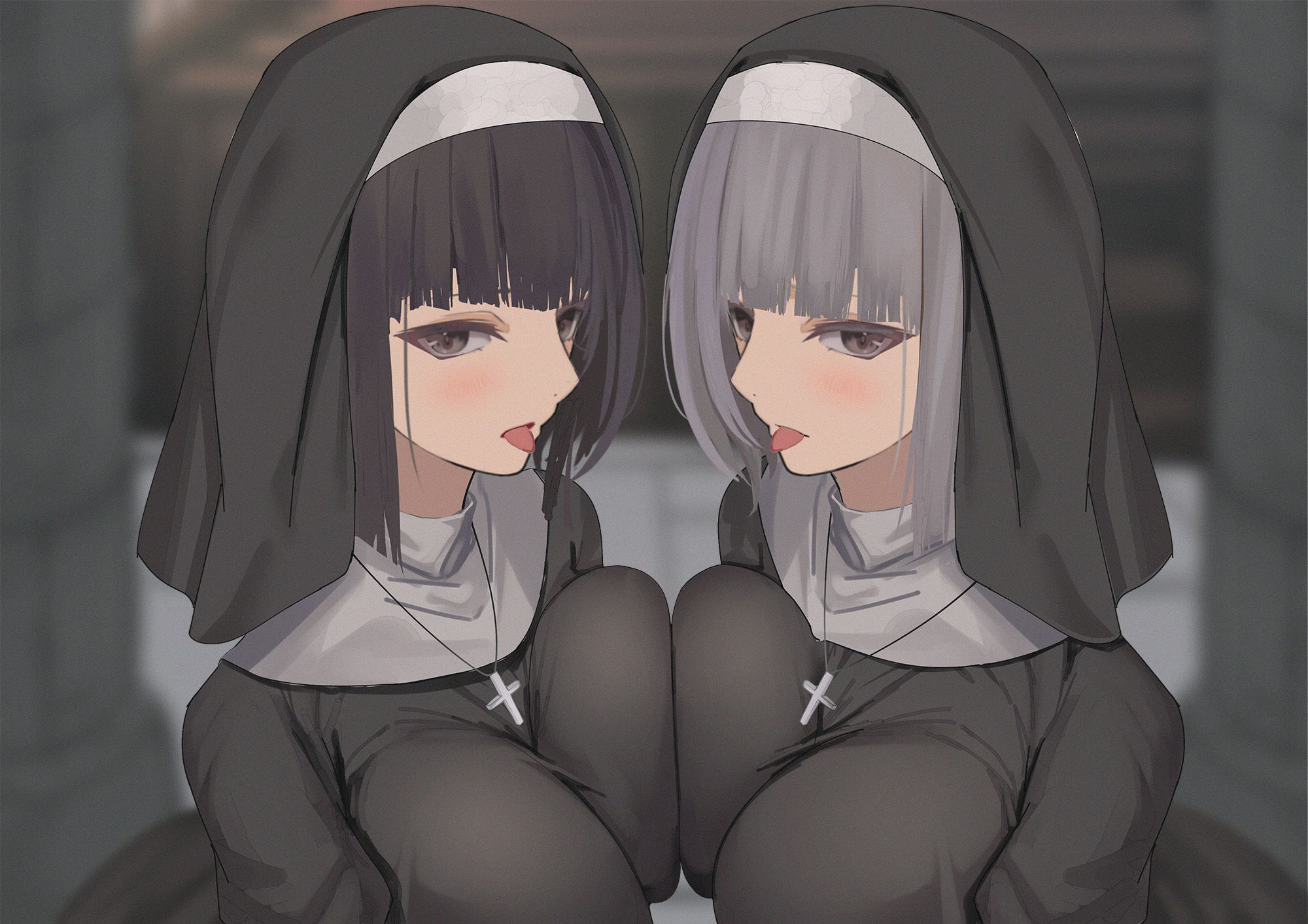 サンプル画像1:【全編ぐっぽり両耳鼓膜舐め♪】お耳がバグるまで出られない耳淫教会〜ドスケベクールなW双子シスターによる両耳事務的耳バグご奉仕〜(J〇ほんぽ) [d_355852]