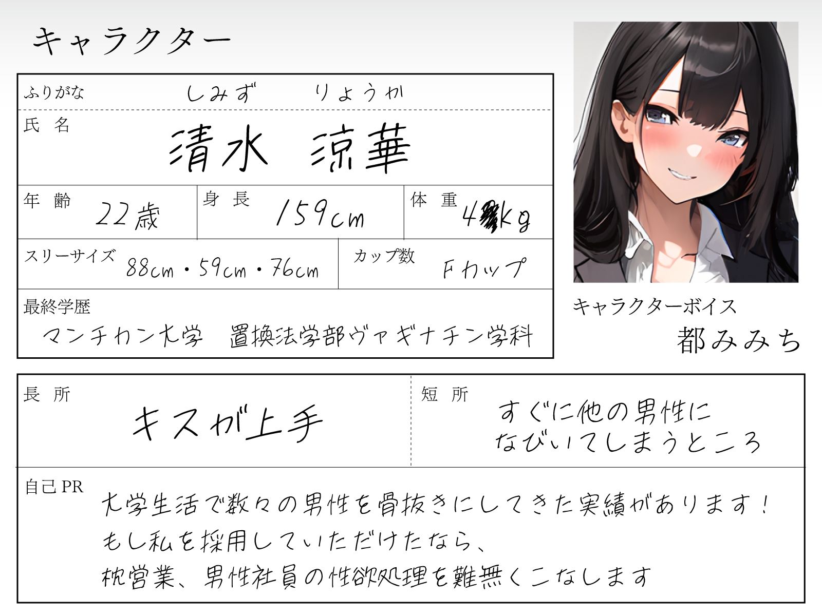 サンプル画像2:見た目はマジメ風なビッチ就活生のなまちん媚びコネ入社〜自己PRはお口とおまんこです♪〜(ちゃんとぴ発電所) [d_359513]