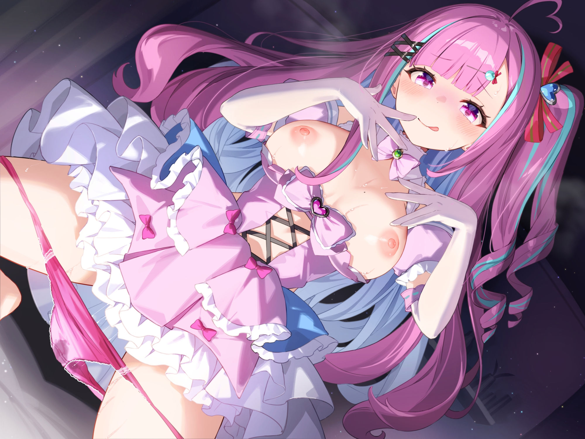 サンプル画像3:【オナニー実演】ちょいヤンデレ！？爆乳ドMなVtuber逢瀬ふらちの謝罪アクメがとまらないっ！いつものオナニー(汁次元) [d_359574]