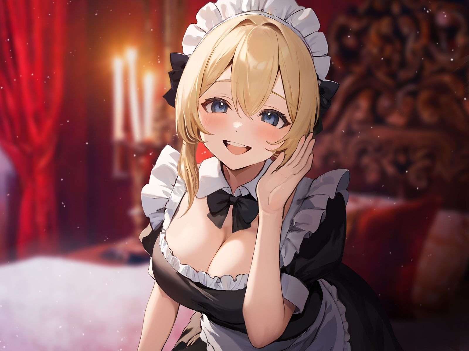 サンプル画像4:からかい上手なお姉さんメイドのおっぱい押し当て密着囁きエッチ。「坊ちゃま…初めてのご奉仕は私にお任せください♪」(ちゃんとぴ発電所) [d_359579]