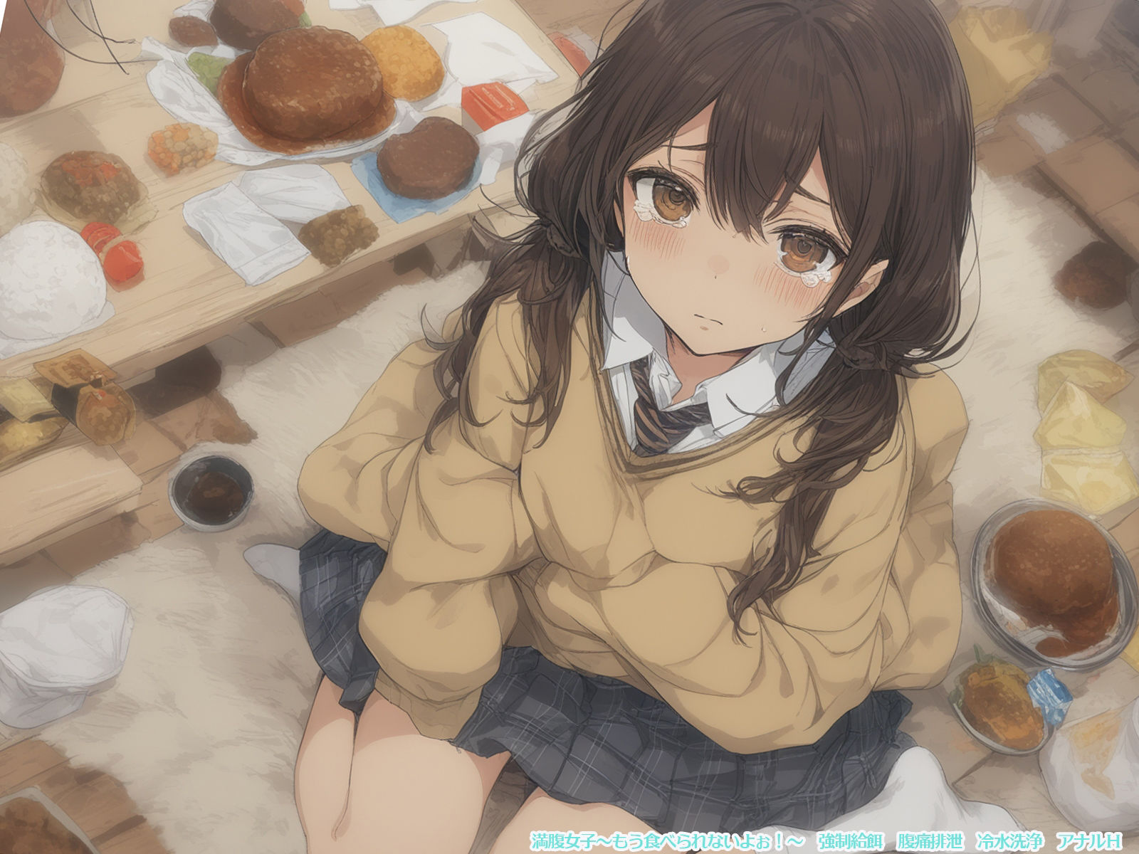 サンプル画像2:満腹女子〜もう食べられないよぉ！〜 強●給餌 腹痛排泄 冷水洗浄 アナルH(三毛猫BOX) [d_360609]