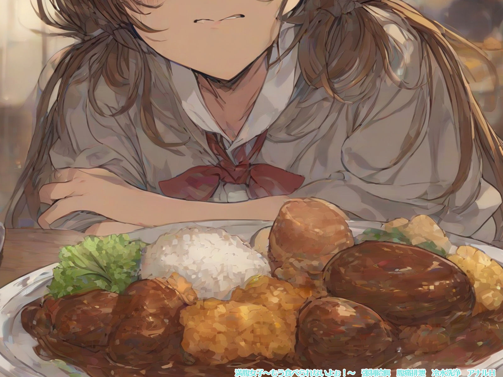 サンプル画像4:満腹女子〜もう食べられないよぉ！〜 強●給餌 腹痛排泄 冷水洗浄 アナルH(三毛猫BOX) [d_360609]