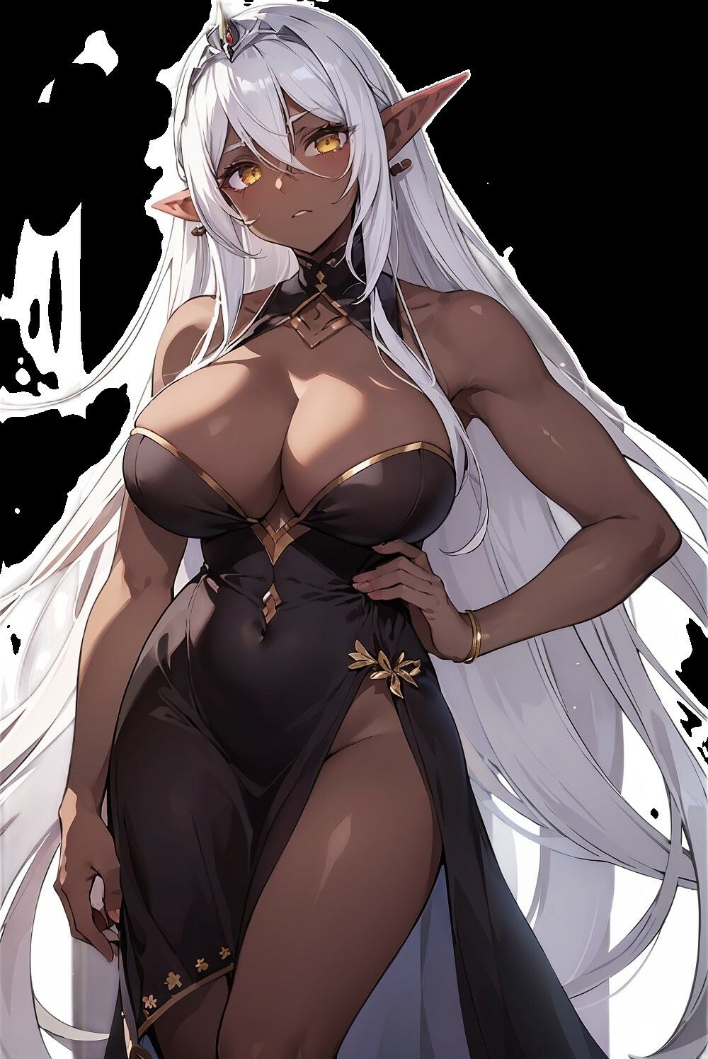 サンプル画像2:褐色エルフの女王様「光栄に思いなさい。お前は一生私専用の肉棒よ」冷酷無慈悲な女王と従順すぎる男の淫らな日々【抱き枕推奨/ファンタジー/巨乳】(巨乳大好き屋) [d_361379]