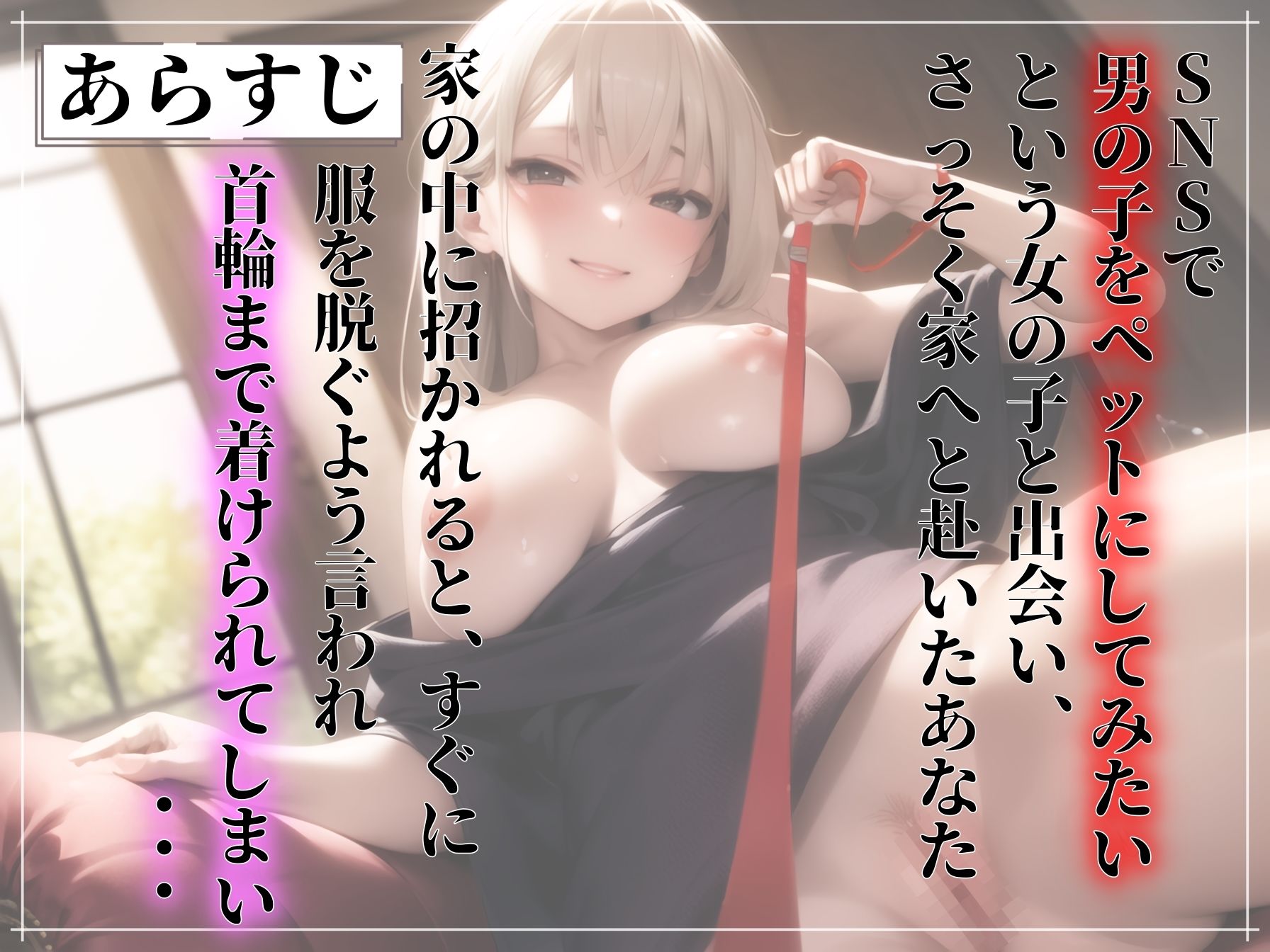 サンプル画像1:【期間限定110円♪】引きこもり巨乳少女とのいちゃらぶペット生活♪ 〜愛しのご主人様とのアブノーマルペットプレイ♪〜(ふぇちりすと) [d_361972]