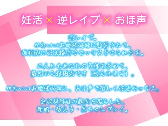 サンプル画像1:【逆レおほ声】王様のお姫様姉妹に監禁されて強●的に妊活種付けセックスさせられる話。ねっとりW耳舐め・濃厚じゅぽじゅぽWフェラ・W授乳・おほ声だいしゅきホールド。(にゃんこフェチ) [d_362004]