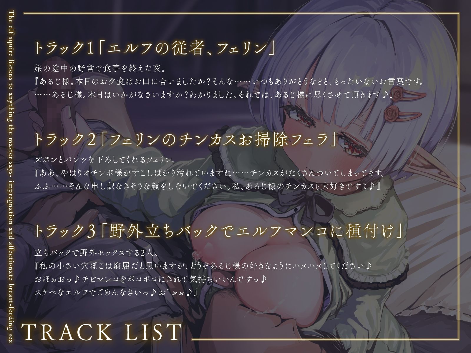 サンプル画像3:エルフの従者はあるじ様の言うことならなんでも聞く〜孕ませて愛情たっぷり授乳エッチ〜（KU100マイク収録作品）(一番乳搾り) [d_368724]