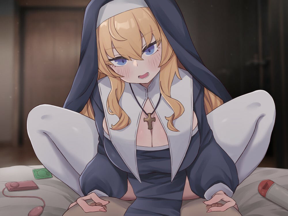 サンプル画像1:慈悲深い痴女シスターの性なるメスオナニー指導(すとらくむ〜ん) [d_370982]