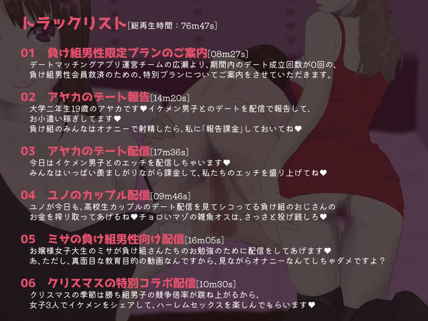 サンプル画像1:セックスデバイド〜マッチングアプリ敗者のための、勝ち組カップルデート配信〜(YAO) [d_379739]