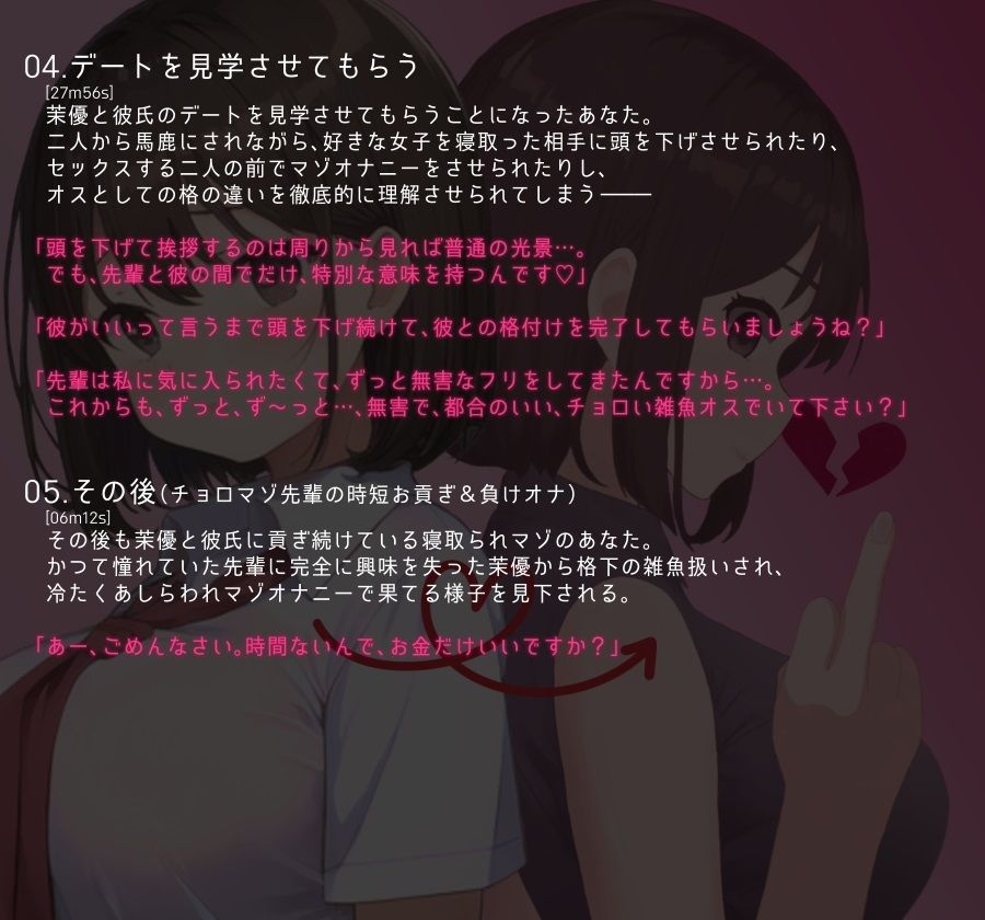 サンプル画像4:【MBS】前まで僕のことが好きだったのに…〜後輩からの告白を保留していたら他の男に寝取られ、後輩の口からオスとしての優劣を宣告されてしまうお話〜(YAO) [d_382141]