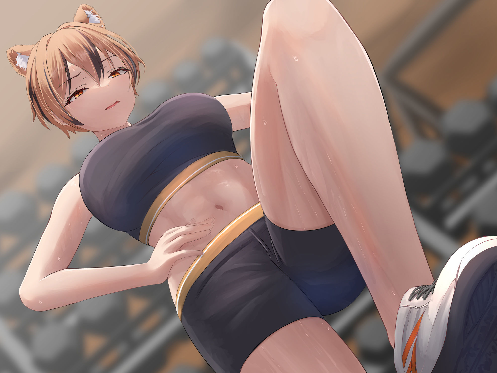 サンプル画像2:軟弱マゾ男をガチシゴき！マンコになんて入れさせるわけねえだろザコチンポ♪ライオン娘のドSなパーソナルトレーナー(けもみみしんどろーむ) [d_382347]