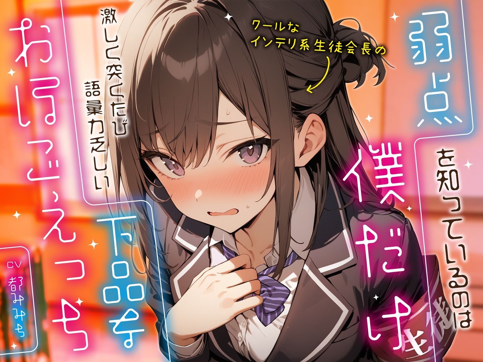 サンプル画像1:クールなインテリ系生徒会長の弱点を知っているのは僕だけ〜激しく突くたび語彙力乏しい下品なおほごえっち〜(ちゃんとぴ発電所) [d_395347]