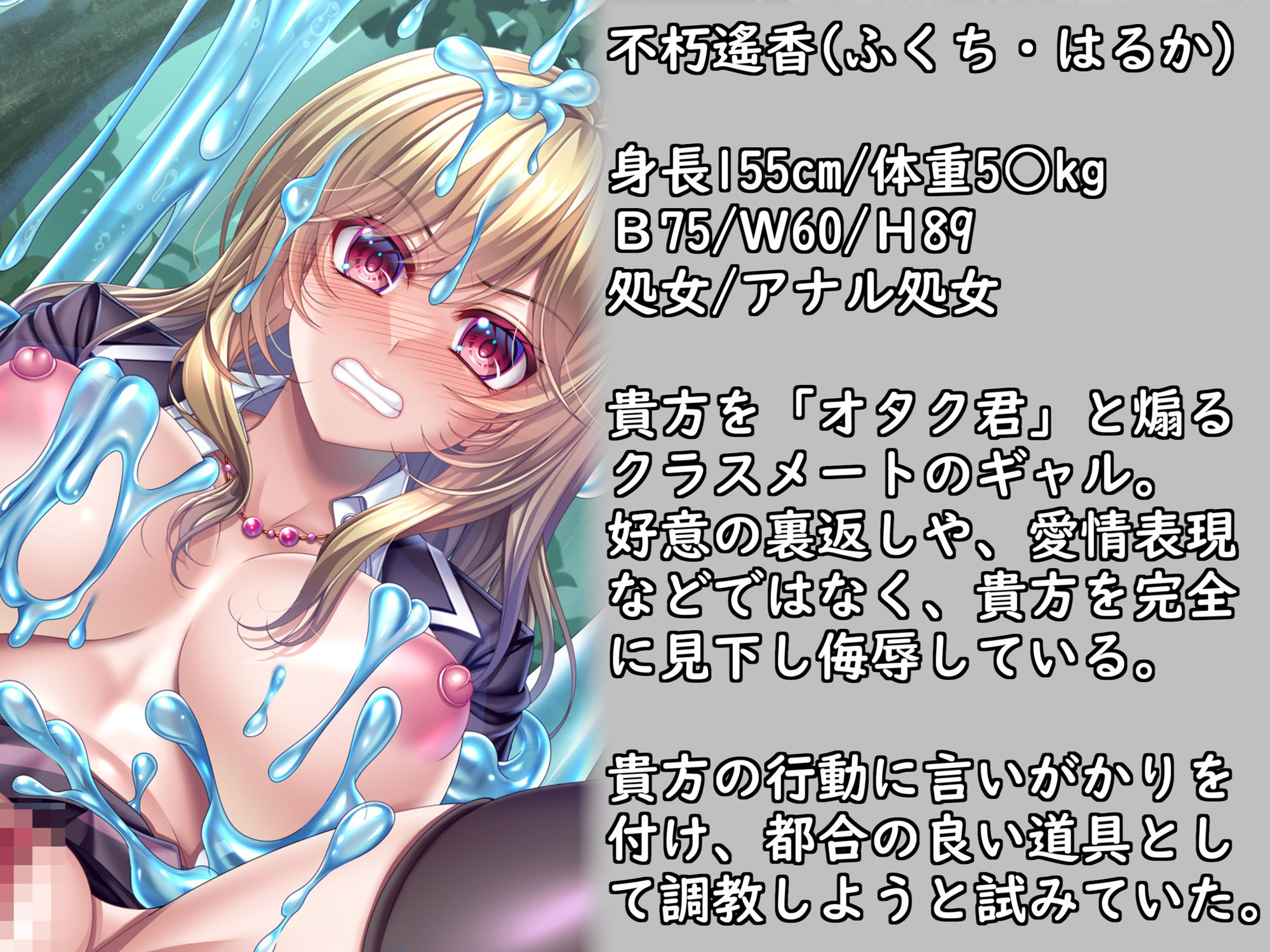 サンプル画像2:オタク煽りギャルが無能力異世界転生〜スライムに敗北し人格排泄〜(尻盛煩悩寺) [d_396233]