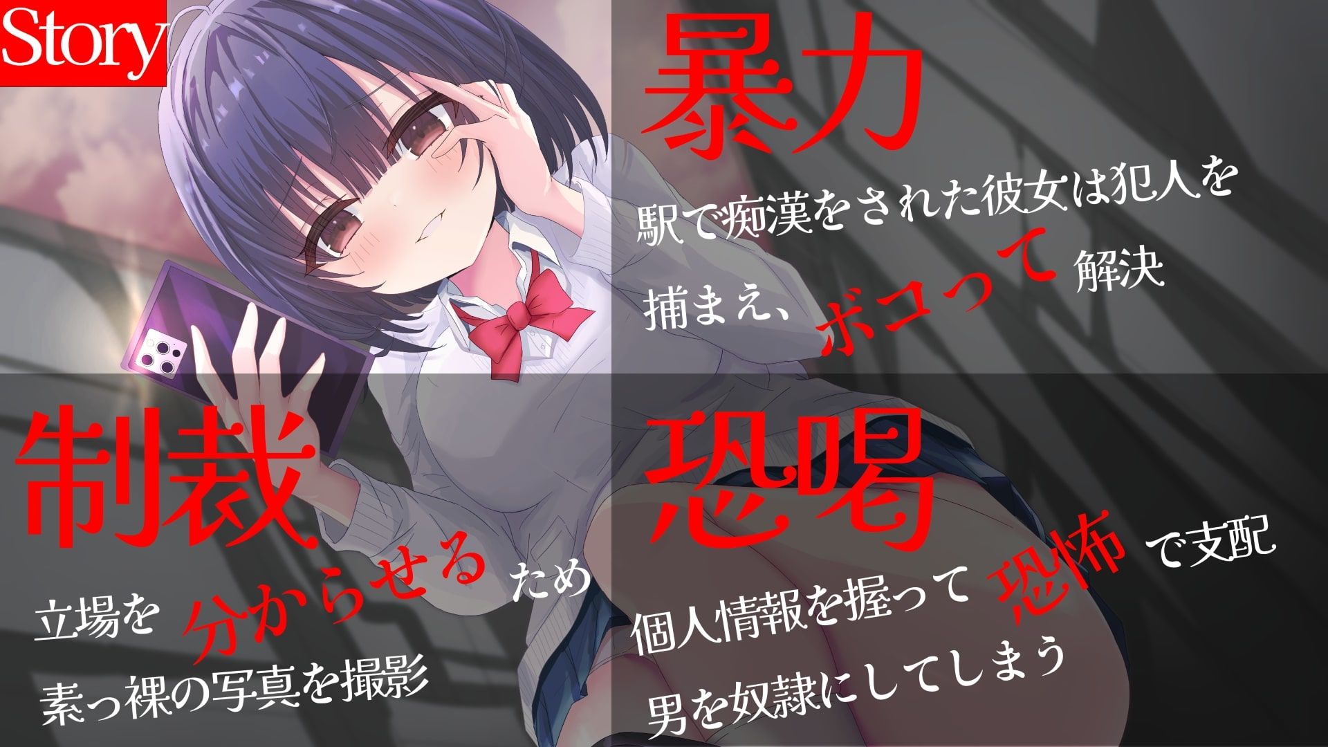 サンプル画像2:サディストお嬢様JK。痴●ボコって素っ裸で身分証撮影の刑(サークルドム) [d_406093]