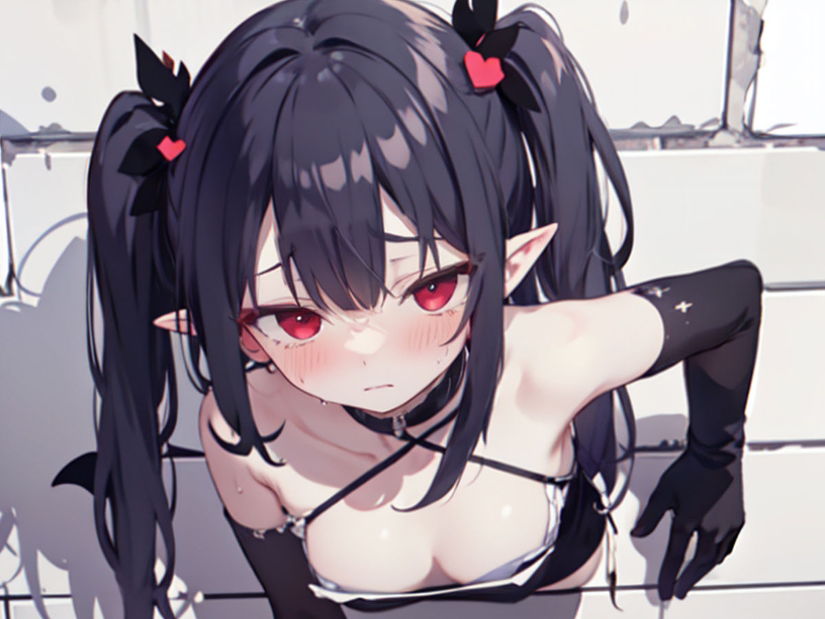 サンプル画像3:壁尻サキュバス！！壁にハマった処女サキュバスに精液注入して助けてやった(壁尻ワールド) [d_407966]