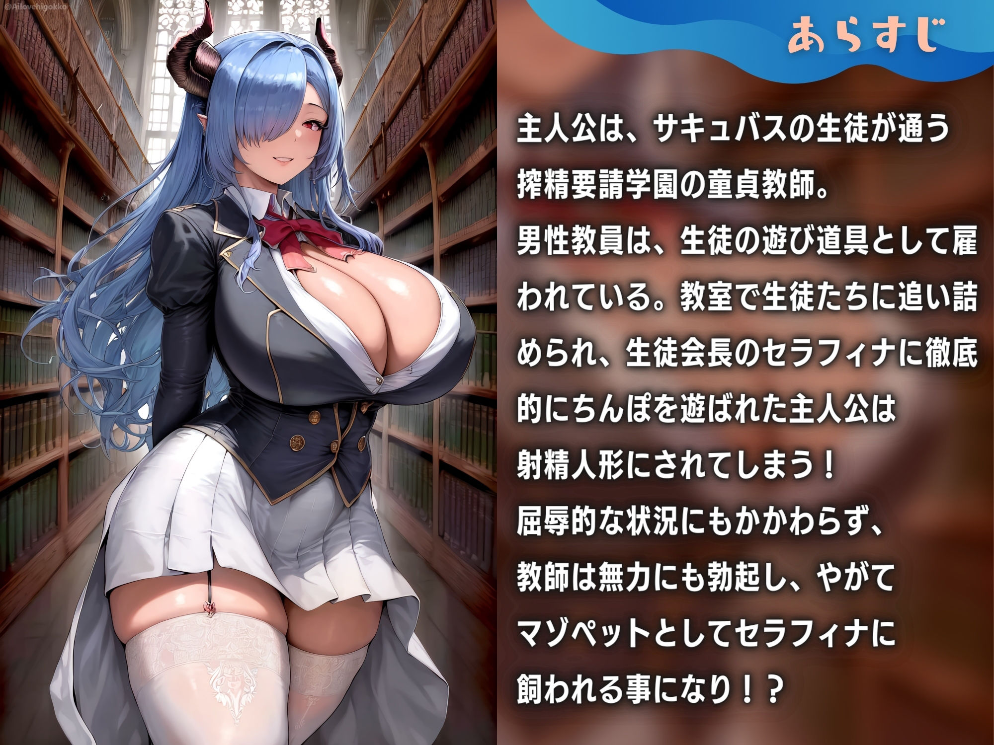 サンプル画像1:サキュバス生徒の搾精学園〜生徒会長編〜「先生は、私のマゾペットになってください」【ドМ向け/KU100】(ドM騎士団) [d_412530]