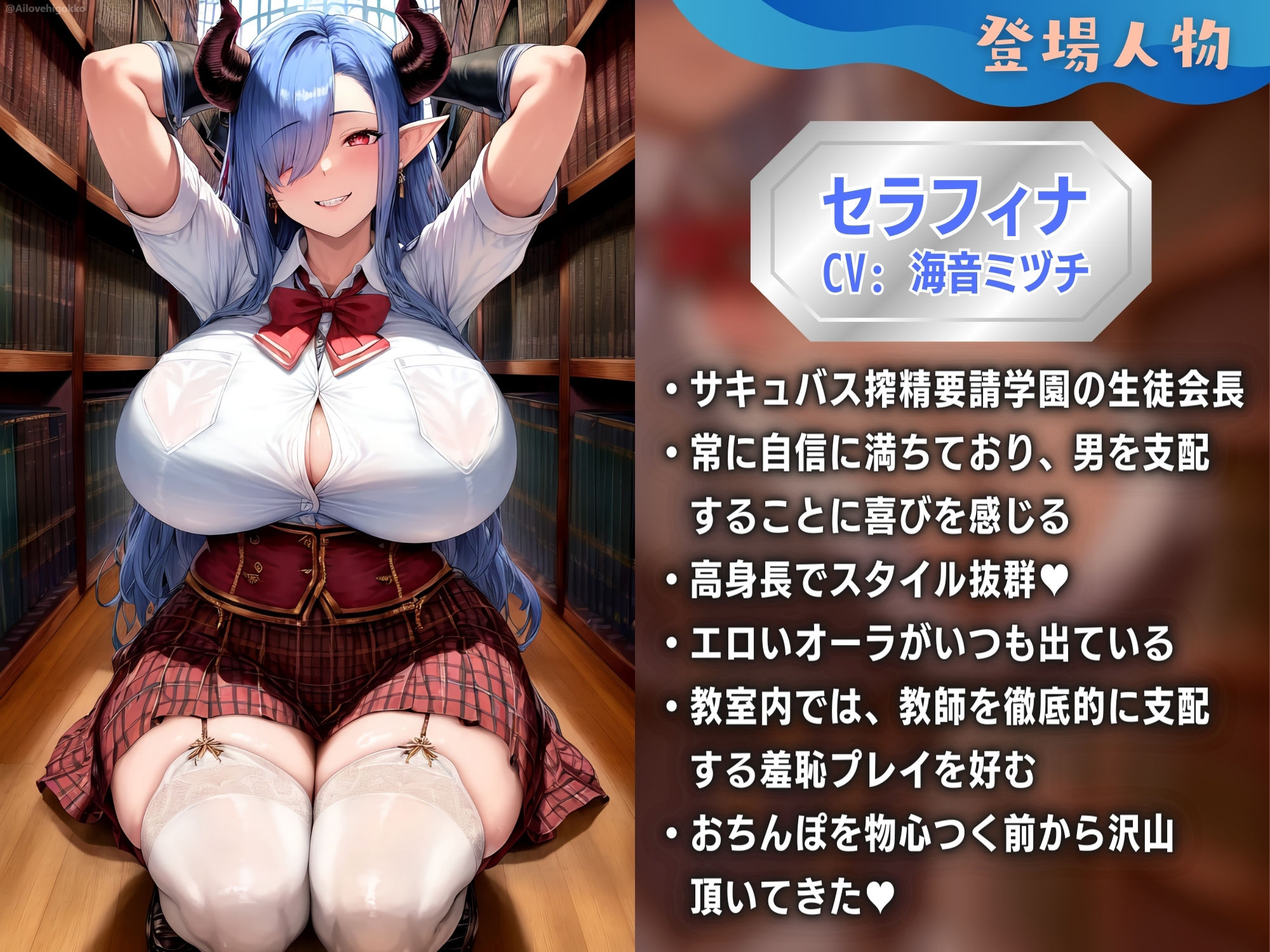 サンプル画像2:サキュバス生徒の搾精学園〜生徒会長編〜「先生は、私のマゾペットになってください」【ドМ向け/KU100】(ドM騎士団) [d_412530]