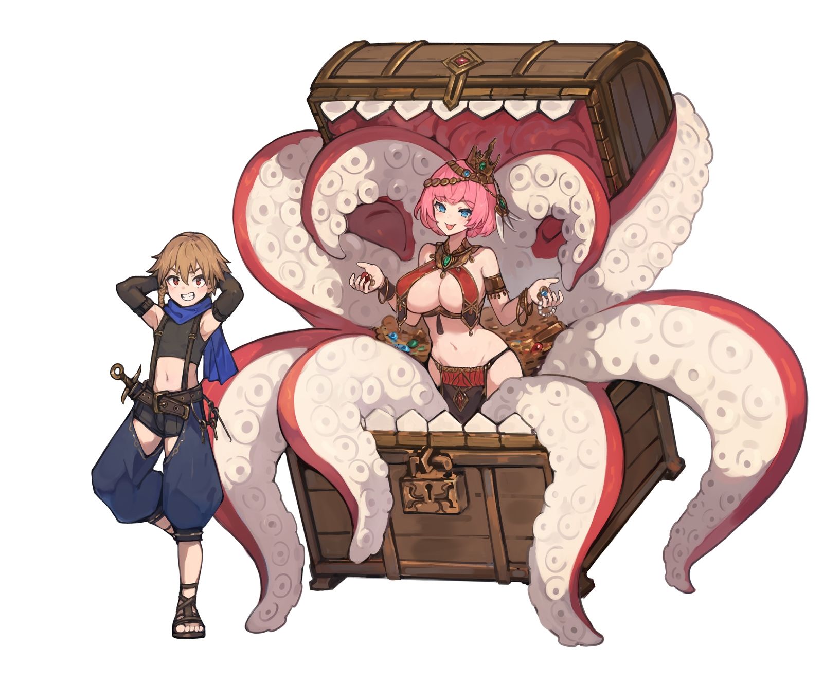 サンプル画像2:モンスター娘に襲われるASMR〜ミミックのオキューラ編〜【ルート分岐あり】(人間以外) [d_413844]