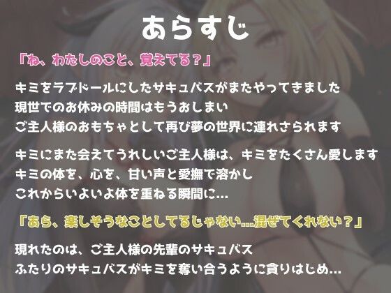 サンプル画像2:サキュバス専用ラブドールとして甘々×調教レズエッチされちゃうあなた(えたーなるわーくす) [d_416769]