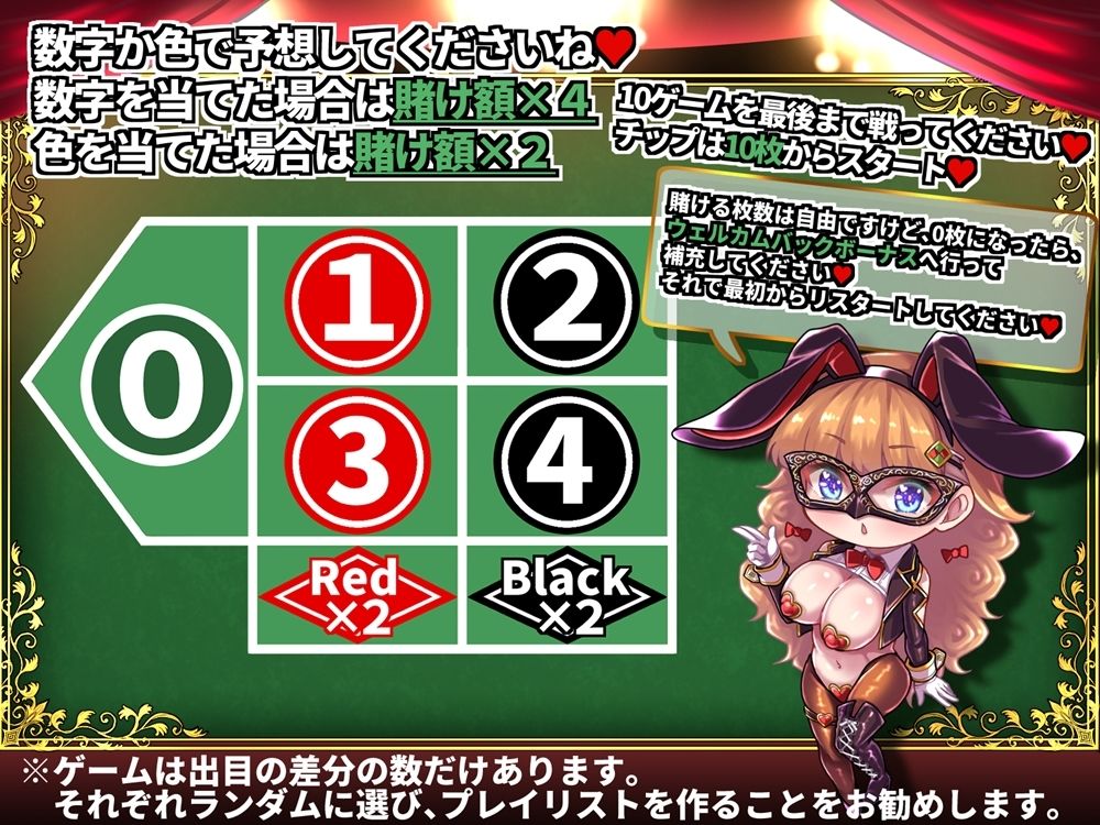 サンプル画像2:MEGA WIN！逆バニーちゃんのオナサポカジノ ルーレットで射精オプションを獲得せよ(B-bishop) [d_420126]