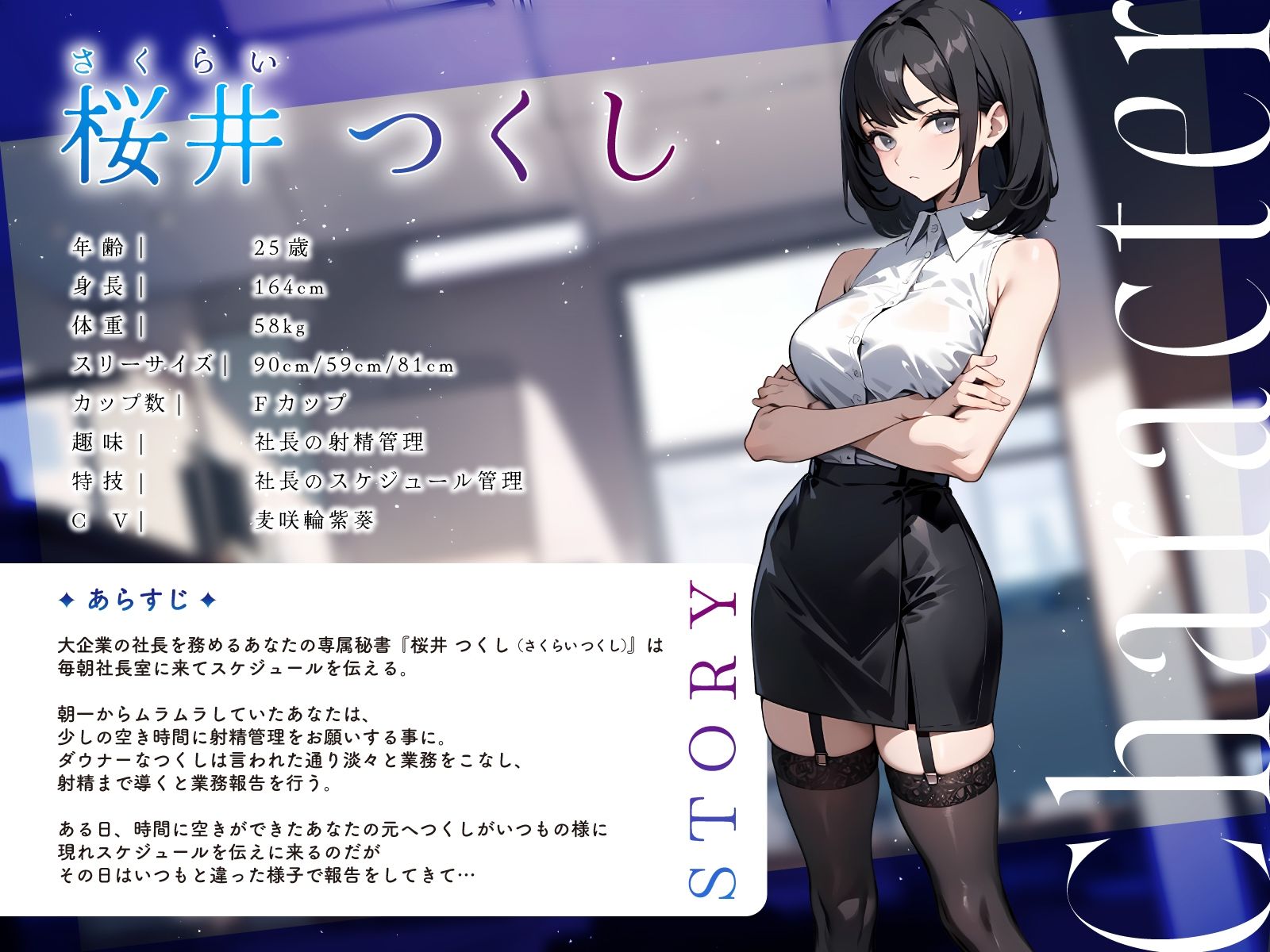 サンプル画像2:低音ダウナー社長秘書の事務的オナサポ業務報告〜本日の予定はおまんこを使った連続中出しです〜(ちゃんとぴ発電所) [d_427918]