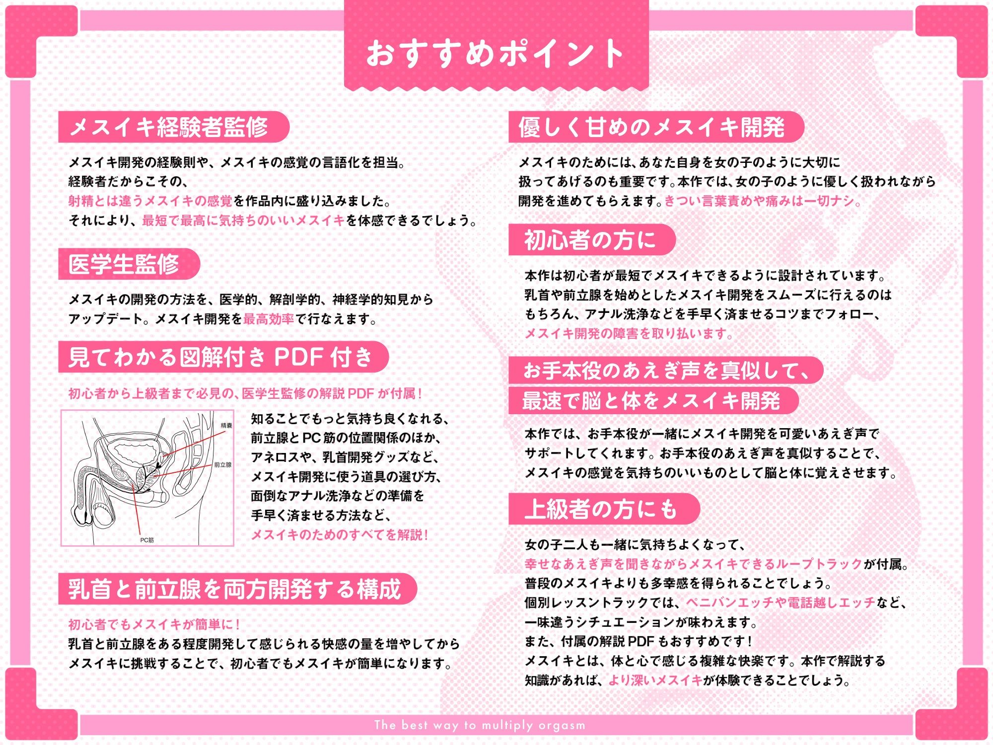 サンプル画像2:【医学生監修/図解解説PDF入】脳に快感を刻み込む甘々乳首＆前立腺開発 後戻りできない一ヶ月間甘マゾ メスイキトレーニング(ナーサリー) [d_428426]