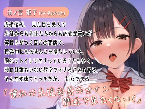 サンプル画像1:清楚で真面目な生徒会長が実はド変態だった(しゅーてぃんぐすたぁ) [d_430399]