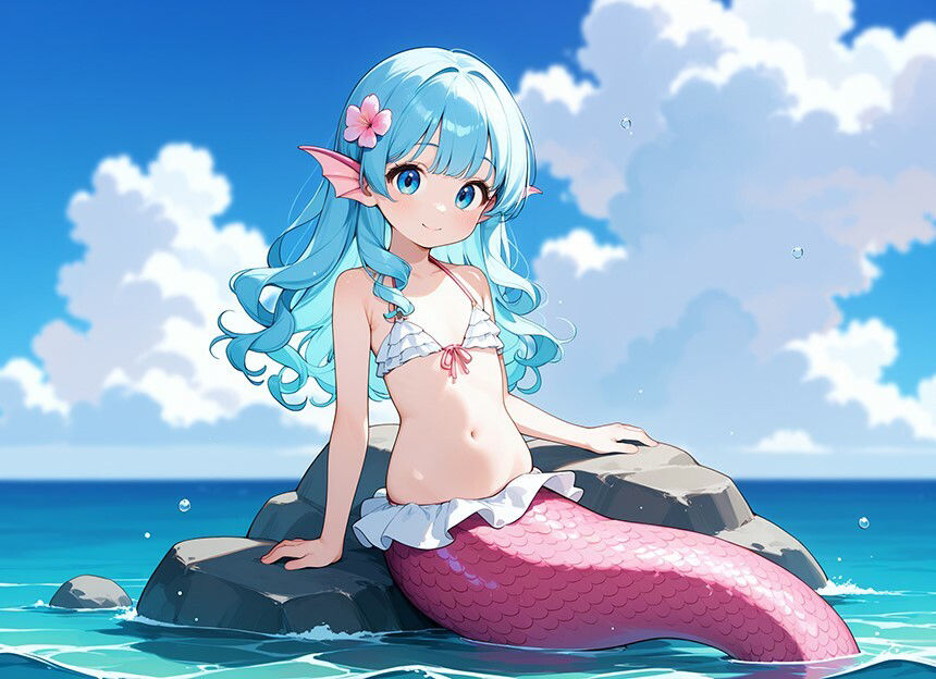 サンプル画像2:アへ顔オホ声〇リ人魚〜人間になる代償に可愛い声を奪われたクールなマーメイド美少女と人間の漁師との恋物語〜【純愛/中出し/ちっぱい】(巨乳大好き屋) [d_435730]