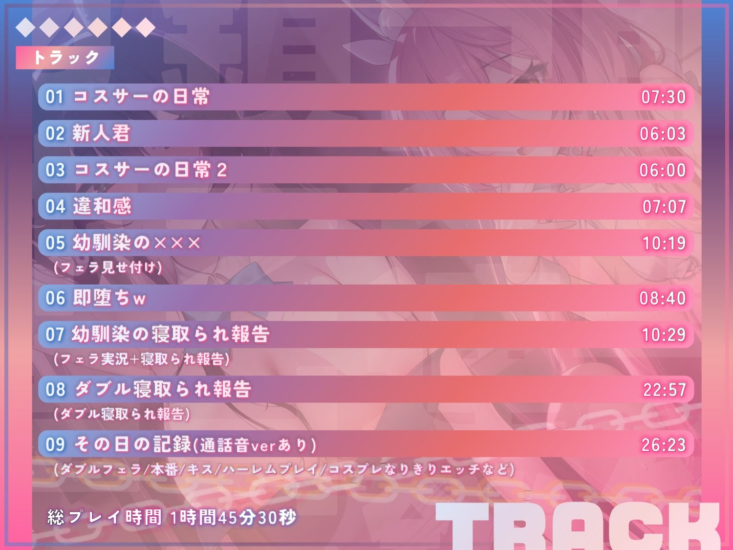 サンプル画像4:【即堕ちXNTR】連鎖堕ち寝取られ報告〜ヤリチンコスプレイヤーにハーレム全員寝取られ〜(バイコーンの森) [d_440702]