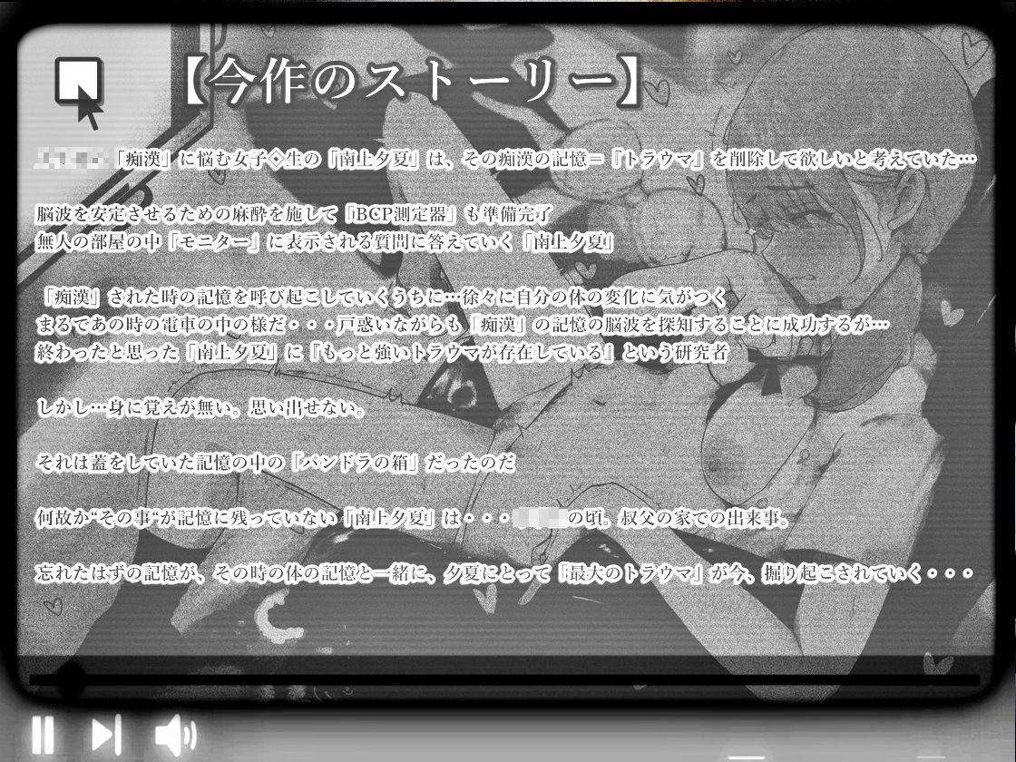 サンプル画像4:『心の傷』買取Service 【CASE01】「南上夕夏 CV 都みみち」 女子◆生が語る。忘れたい程の「痴●被害」最悪な「三つ穴輪●事件」(【Clover PROJECT】) [d_444789]