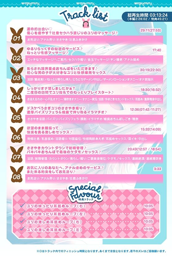 サンプル画像5:えっちなバニーがお出迎え♪癒し処ゆるりらっくす〜ドスケベバニー華衒ユリの童貞さんを誘惑マッサージ〜(バニーゲームス) [d_445226]