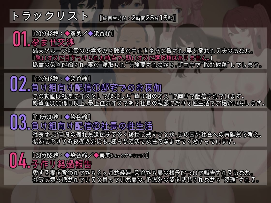 サンプル画像2:大富豪に奪われ孕まされる女性たち 〜最愛の妻を寝取られた‘負けオス’の悲惨な末路〜(YAO) [d_452306]