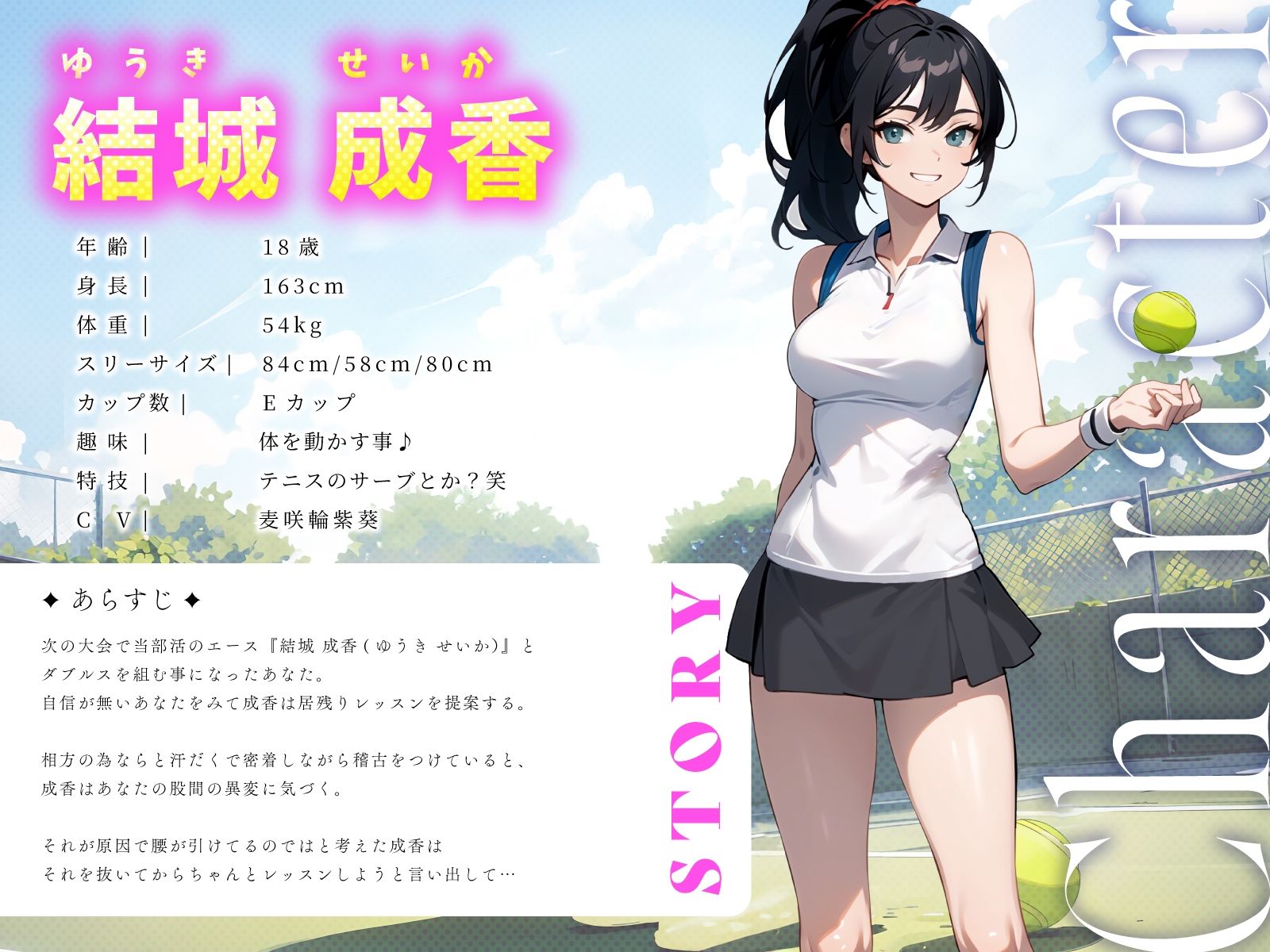 サンプル画像2:清楚系巨乳テニス部エースの汗だく中出しダブルスレッスン〜密着あまねちょオホ声っち〜(ちゃんとぴ発電所) [d_454172]