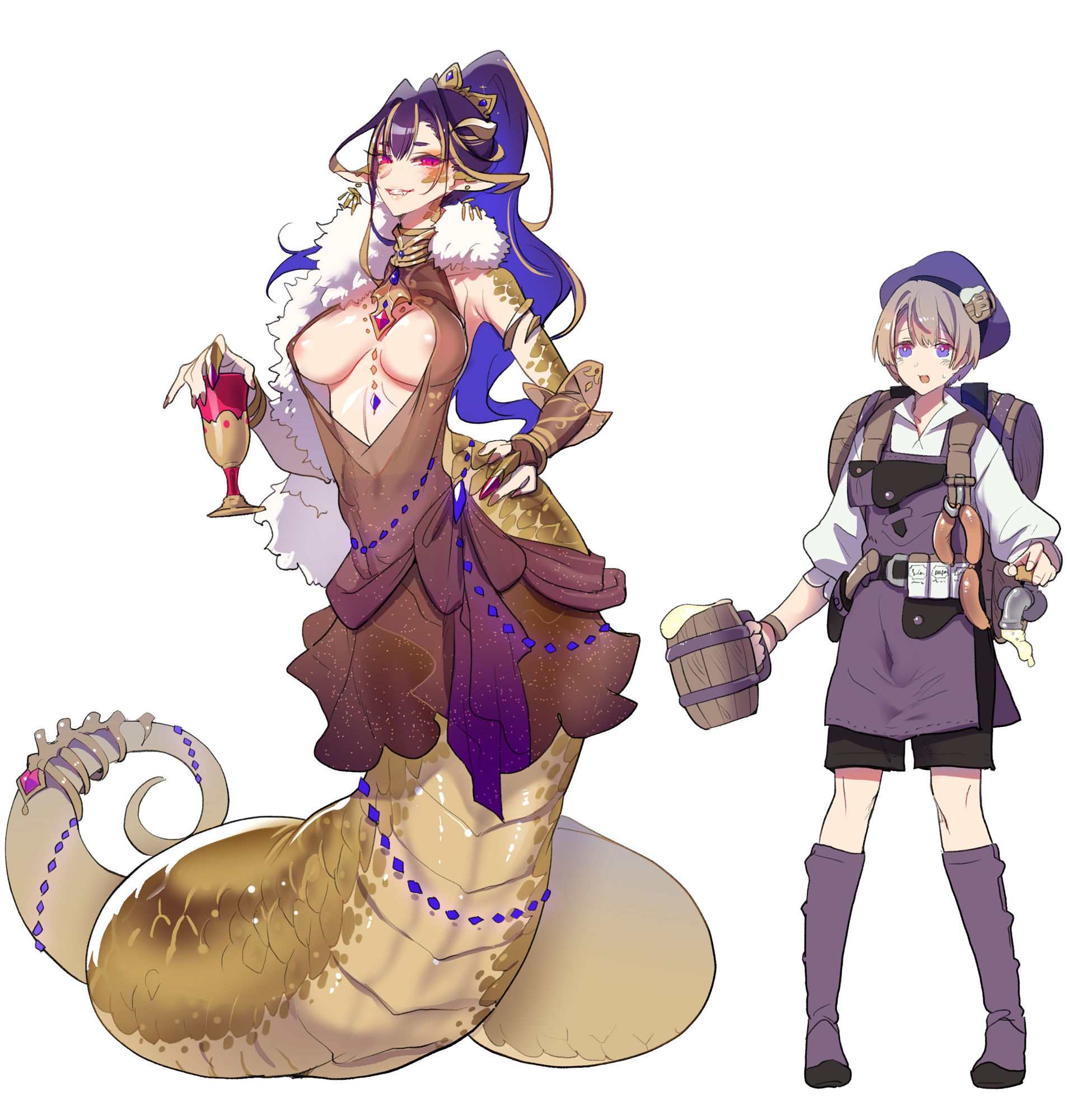 サンプル画像3:モンスター娘に襲われるASMR〜クイーンラミアのイライザ編〜【ルート分岐あり】(人間以外) [d_454994]