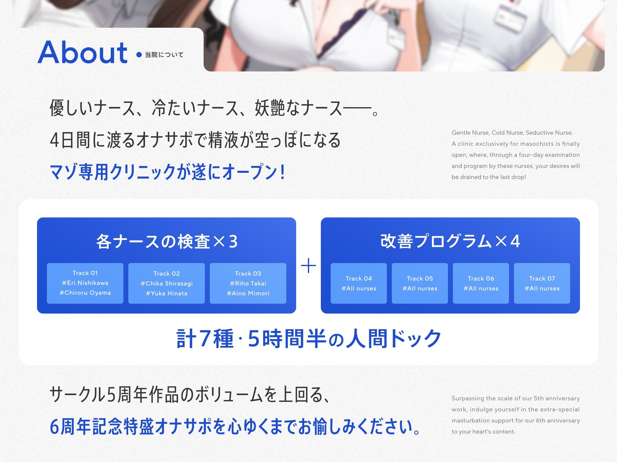 サンプル画像1:【5時間半↑オナサポ×7】オナサポ人間ドック【6周年記念】(シルトクレーテ) [d_463978]