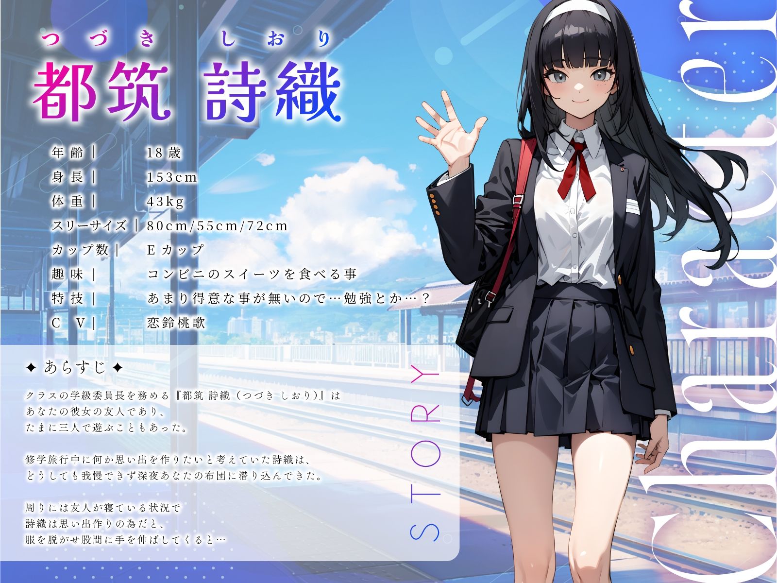 サンプル画像2:【密着囁き】彼女がいるのに…忍び込んできた学級委員長と修学旅行のイケナイ思い出作りえっち(ちゃんとぴ発電所) [d_464062]