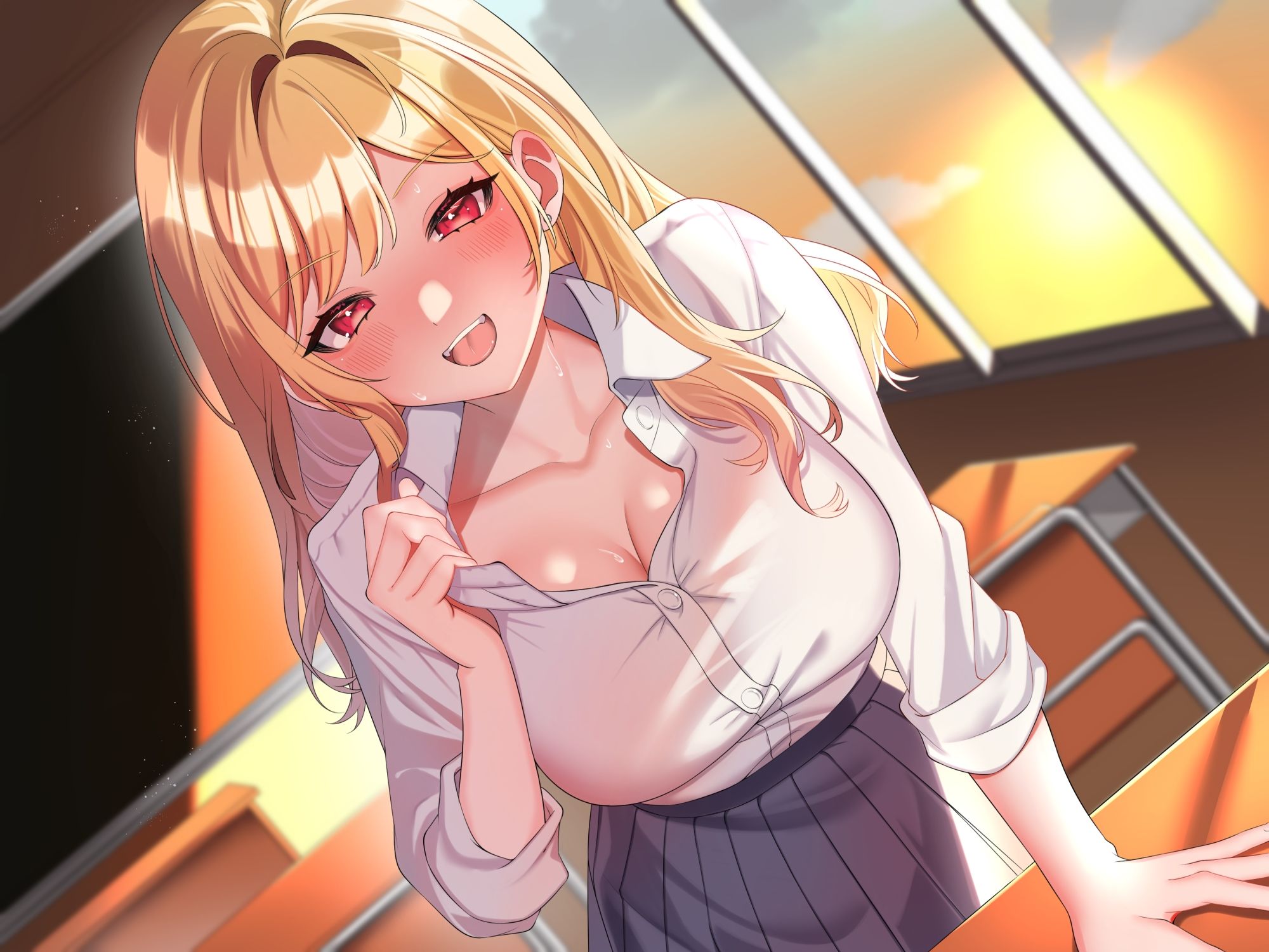 サンプル画像1:クラス中の男子の筆下ろしをするめちゃかわギャル(ちゅちゅ倉んど♪) [d_468985]