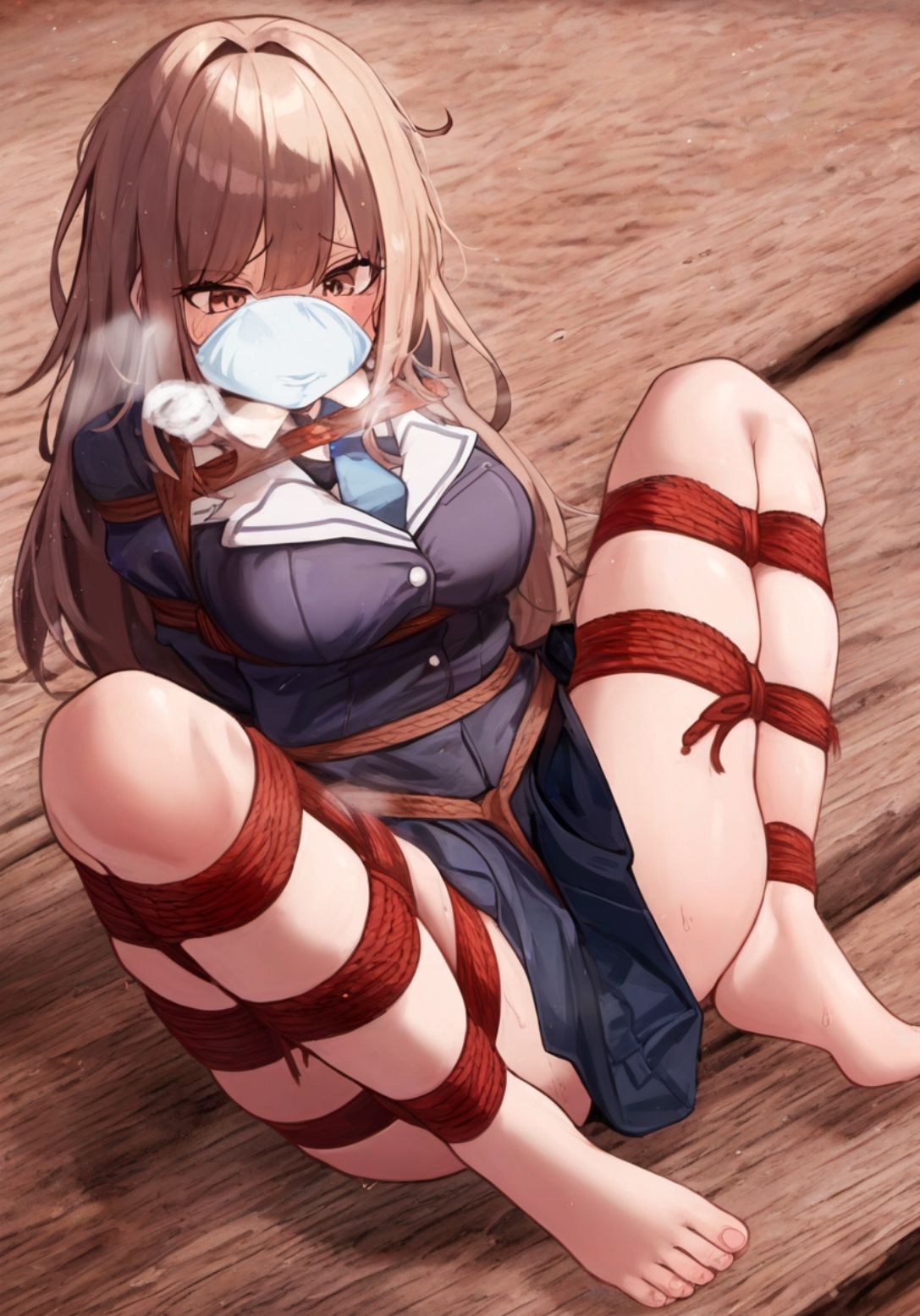 サンプル画像1:自縛して歩いてたら女の子にバレてぎちぎちに緊縛されちゃった！【M字開脚縛り】(ぷよのDID倉庫) [d_471562]