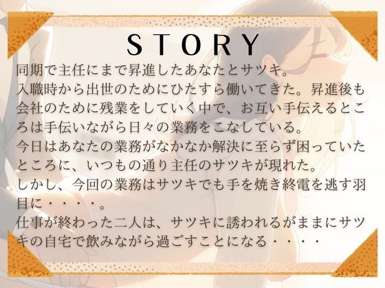 サンプル画像3:『始発まで泊まってく？』残業を手伝ってくれた同期女子のおウチで・・・お酒に酔った隙だらけな服装と谷間に欲求を抑えられず、彼女を忘れ朝までラブラブセックス三昧(えむっこぺんぎん) [d_482120]