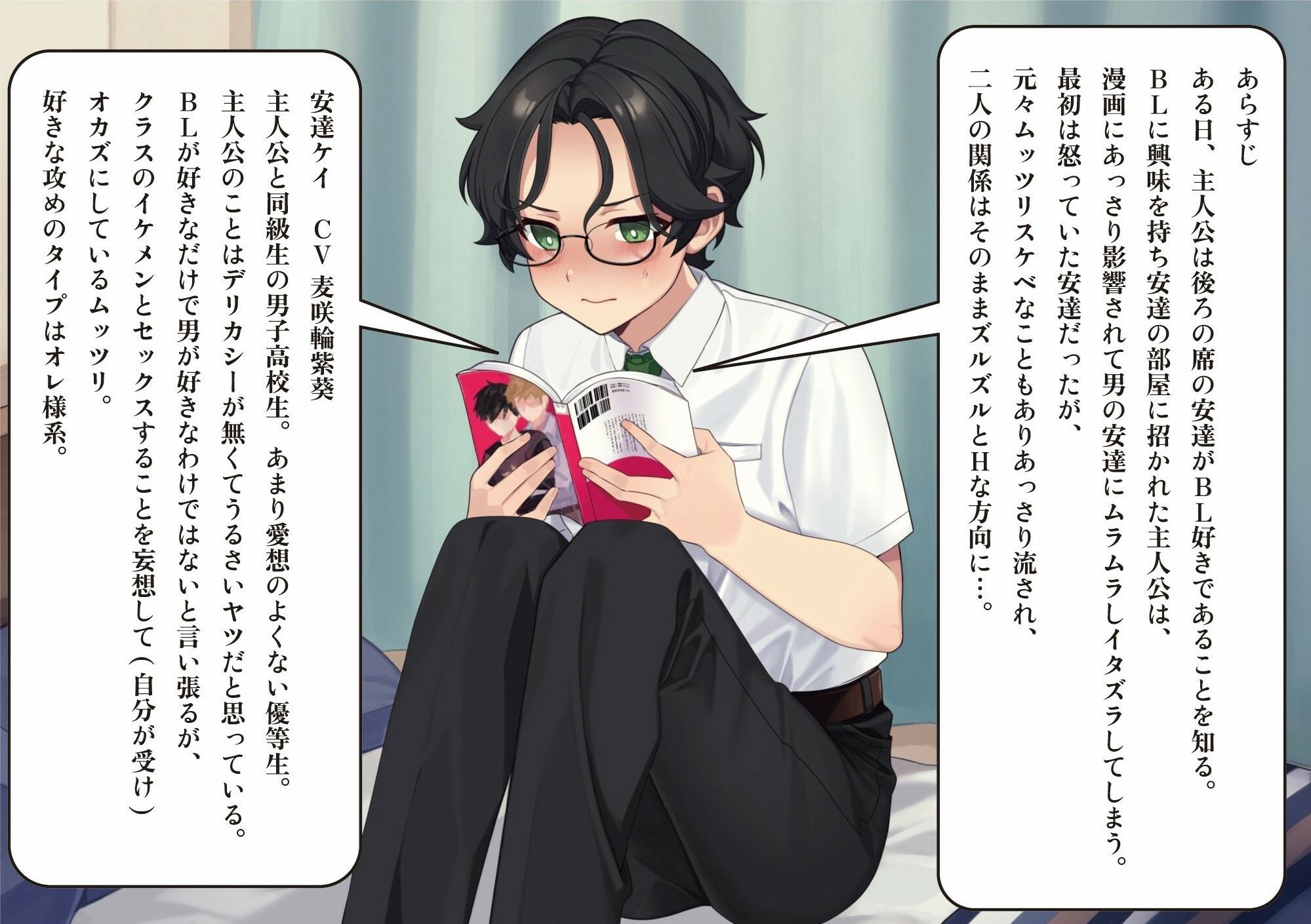 サンプル画像1:むっつり腐男子くんはツンツンしてるけど押しに弱くて簡単に流されてヤらせてくれる(ももいろさんぽ/桃色散歩) [d_483734]