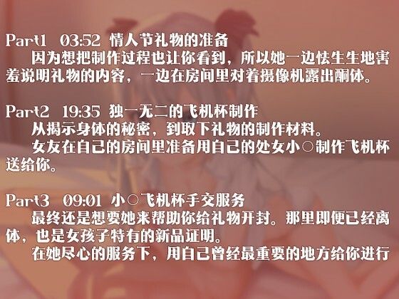 サンプル画像1:［R18G］【中国語注意】唯一無二のバレンタインデーのプレゼント 〜おま○こをオナホールにしてあげる〜(夜汐音声社G向) [d_485654]