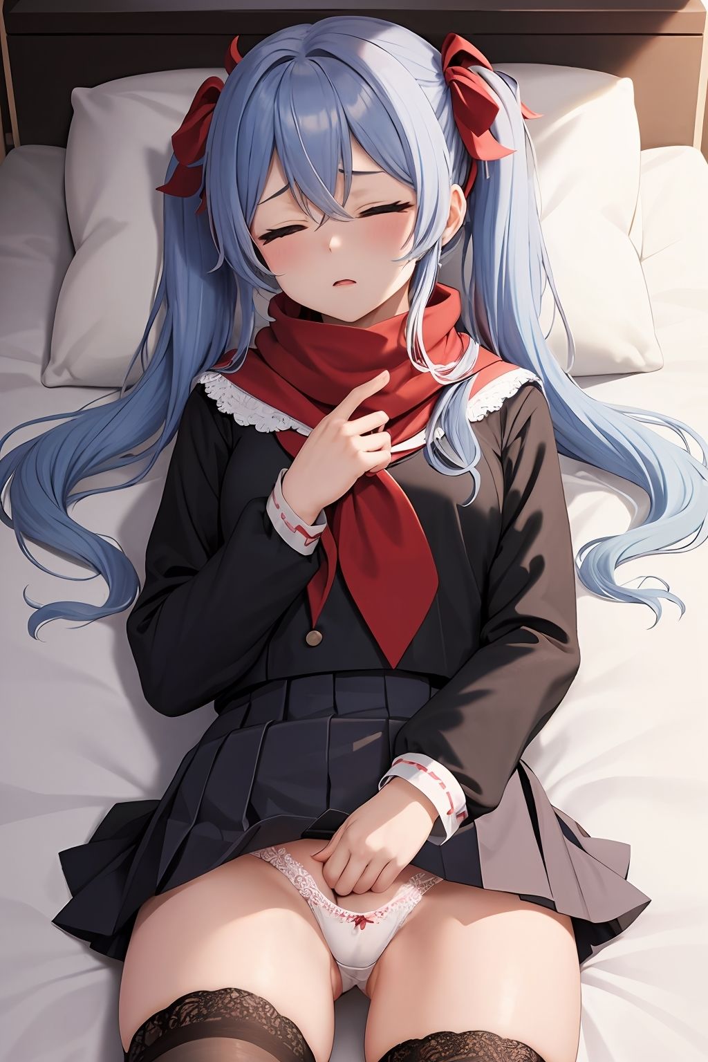 サンプル画像6:【オナニー実演ナース第6弾】隣の姉妹のエッチな誘惑？オナサポ手コキ＆オナニー実演？「お姉さんが気持ちよくしてあげる」＆「お兄ちゃん、私のオナニー見て」(ホワイトクラブ) [d_486433]