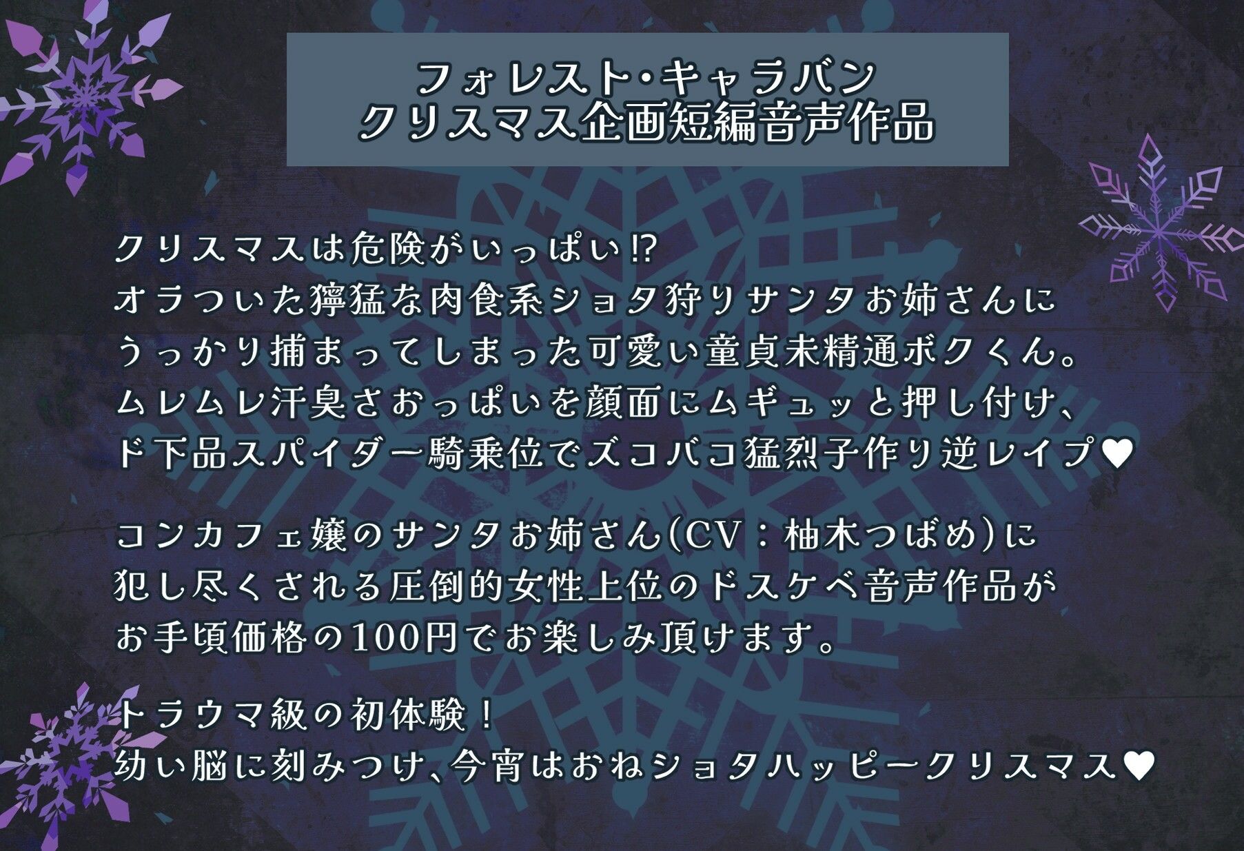 サンプル画像1:聖夜の事案！オラつき爆乳サンタギャルの強●精通ショタブチ犯し子作り逆レでヤリマクリスマス(フォレスト・キャラバン) [d_491784]
