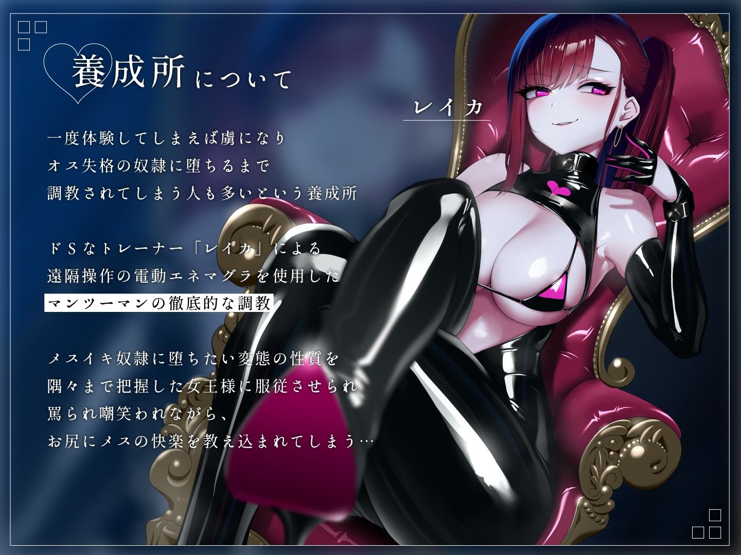 サンプル画像2:【Lovenseエネマグラ連動】メスイキ奴○リモート養成所(最悪技研) [d_493549]